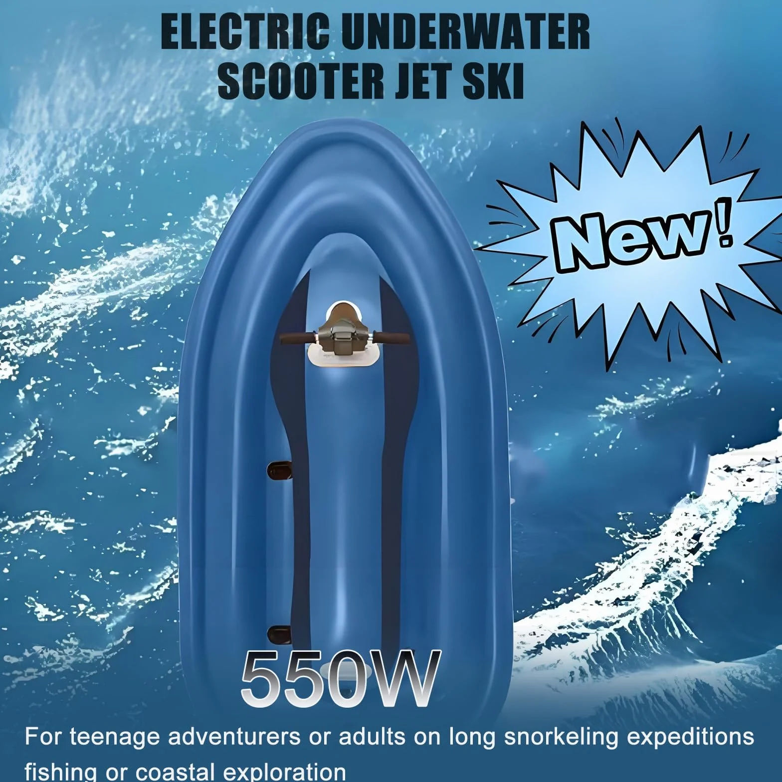Moto d'Acqua Gonfiabile Elettrica Subacquea con Motore Barche Elettriche da Mare per Adulti 3-7 km/h Attrezzatura per Immersioni Subacquee e Nuoto Boat+Thrusters