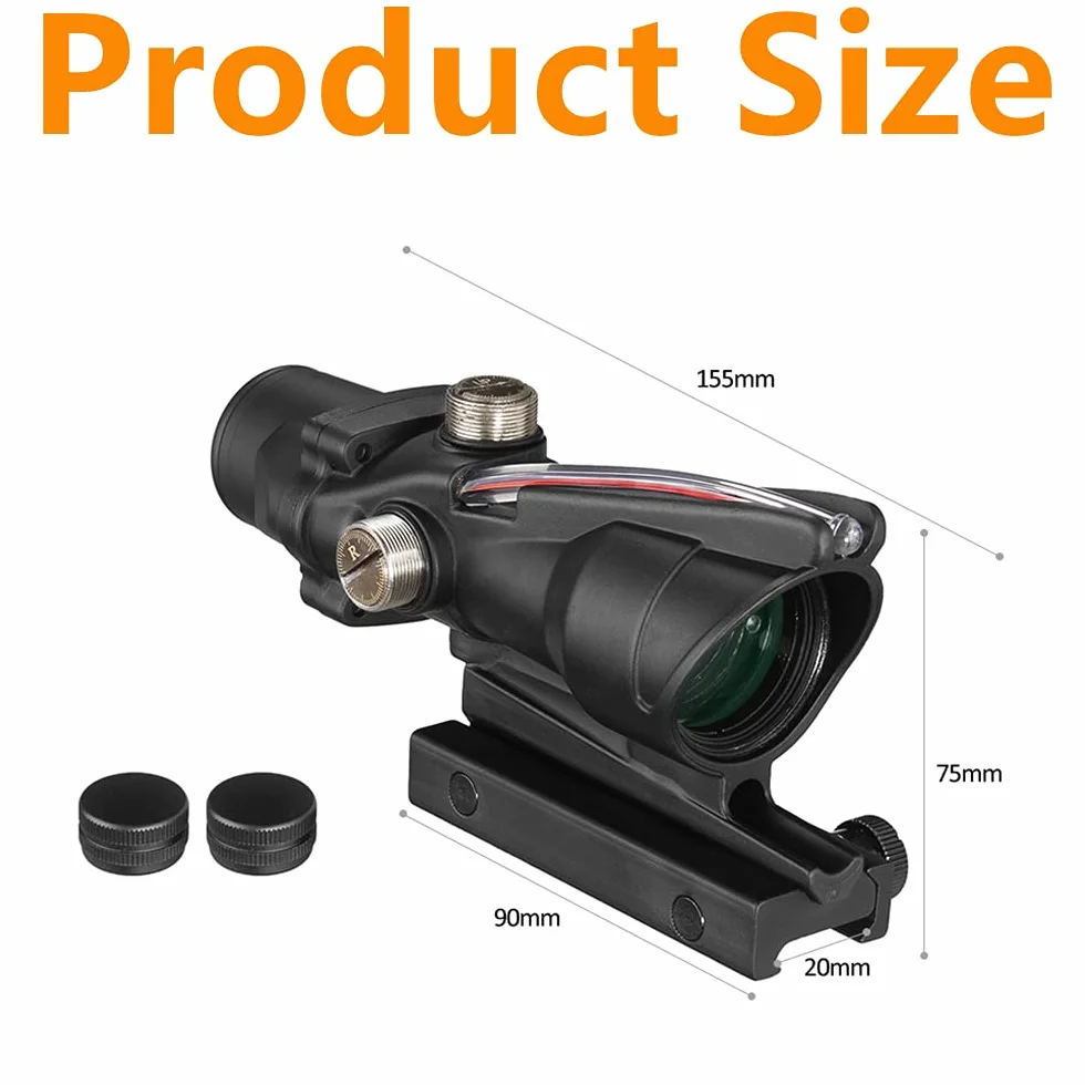 ACEXIER Cannocchiale da puntamento tattico 4x32 Mirino ottico con Reticolo illuminato Rosso Verde per Caccia