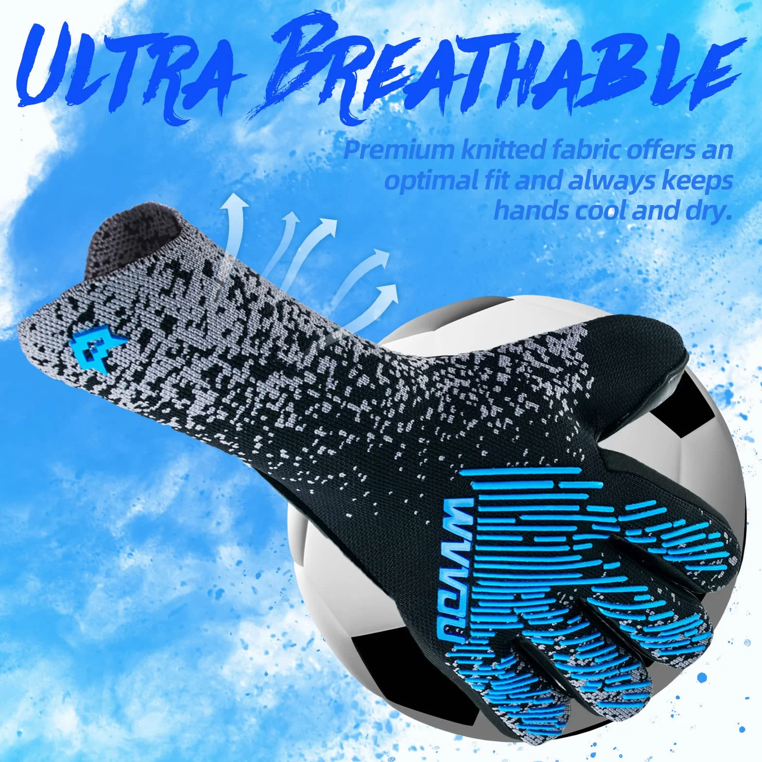 WVVOU Guanti da portiere uomo bambini ragazzi calcio lattice 4+3 mm super grip traspirante