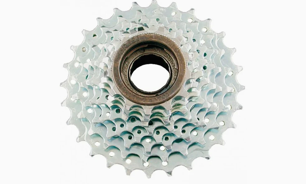 SunRace Cassetta pignoni 7 V, Bici a filetto, Rapporto 13-28, CROMATA