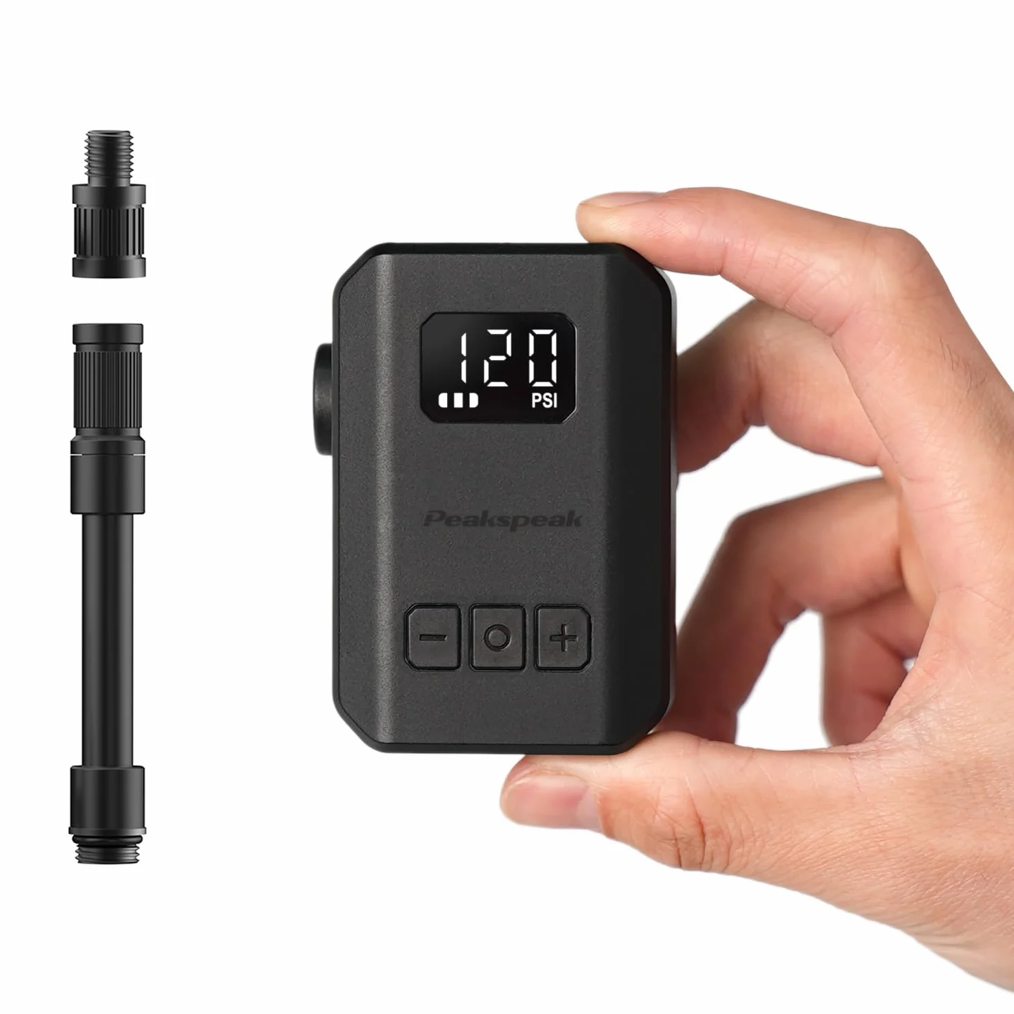 Peakspeak Mini Pompa Elettrica Bici AS260PRO 120 PSI ricaricabile USB-C con manometro e arresto automatico