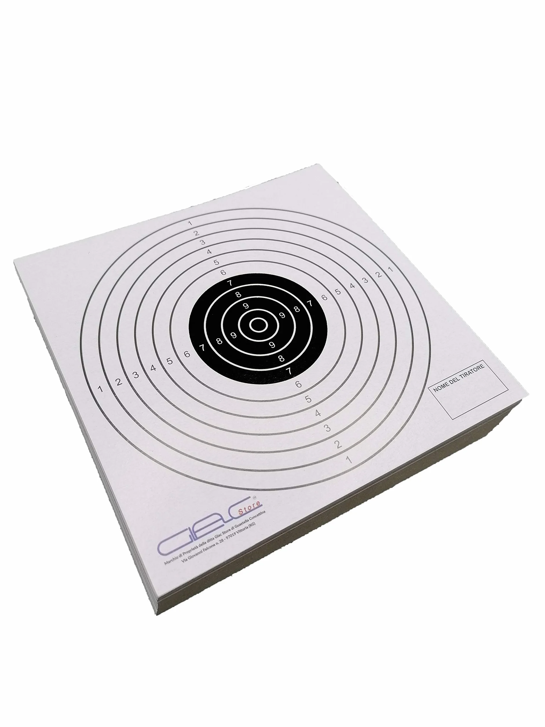 Set 100 Bersagli in Cartoncino 14x14 cm Quadrato T1 per Softair Gara Competizione