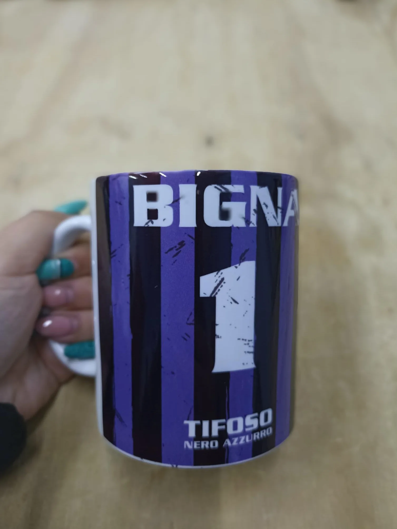 Tazza Tifoso Serie A in Ceramica Sport per Tifoso Calcio Interista Personalizzato Nome Numero