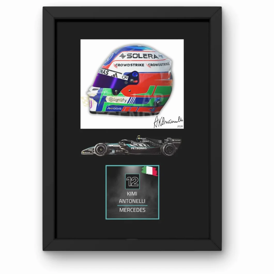 Lap Legends Kimi Antonelli 2025 Espositore Incorniciato z Podpisem Cyfrowym