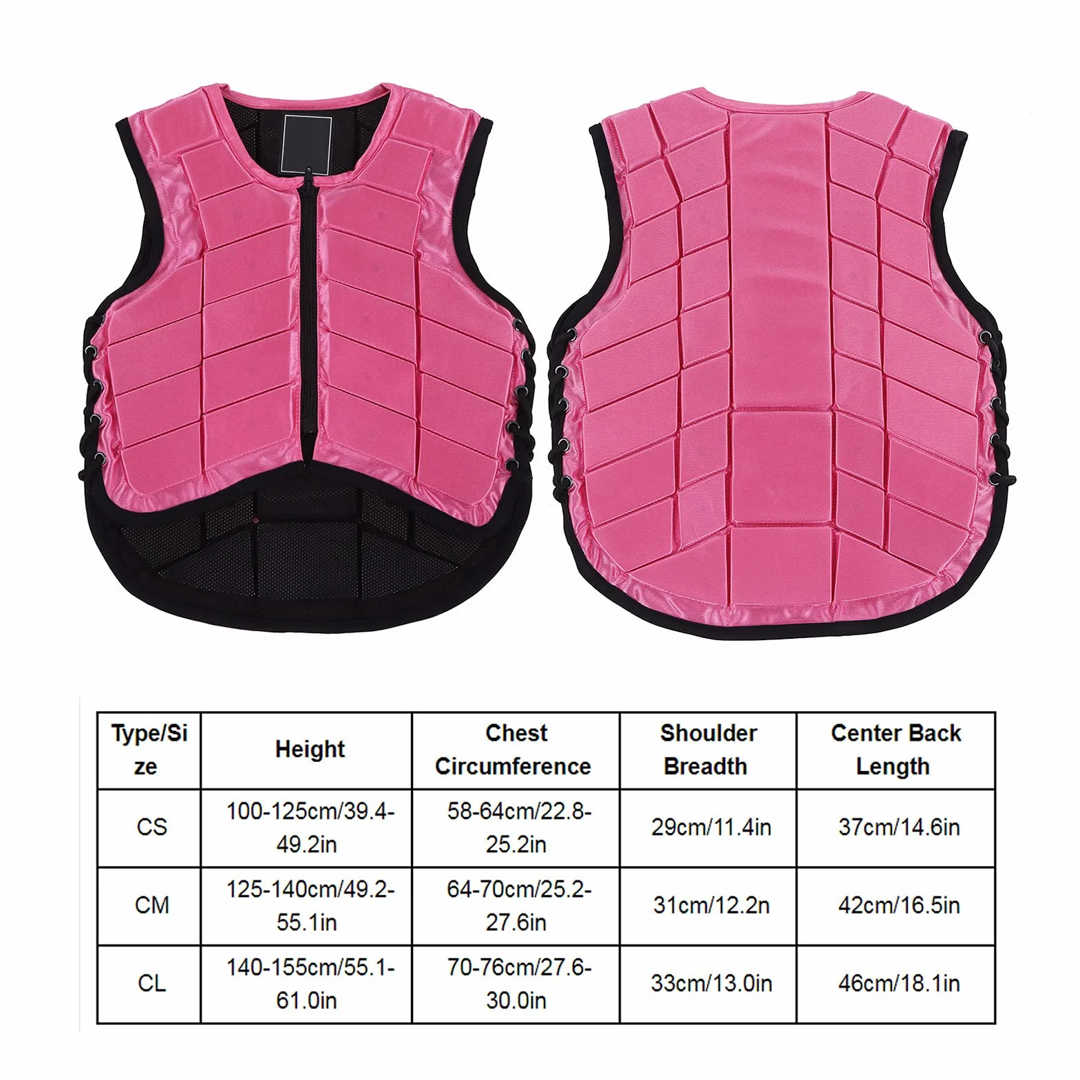 Giubbotto protettivo per bambini con imbottitura in schiuma, per equitazione, colore rosa