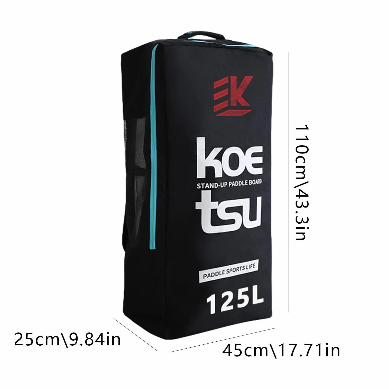 125L Zaino da viaggio per paddleboard gonfiabile Su-p Stand Up Board Borsa da trasporto Zaino a spalla | Zaino da viaggio per tavole gonfiabili, fodera imbottita in schiuma per kayak, tavola da surf