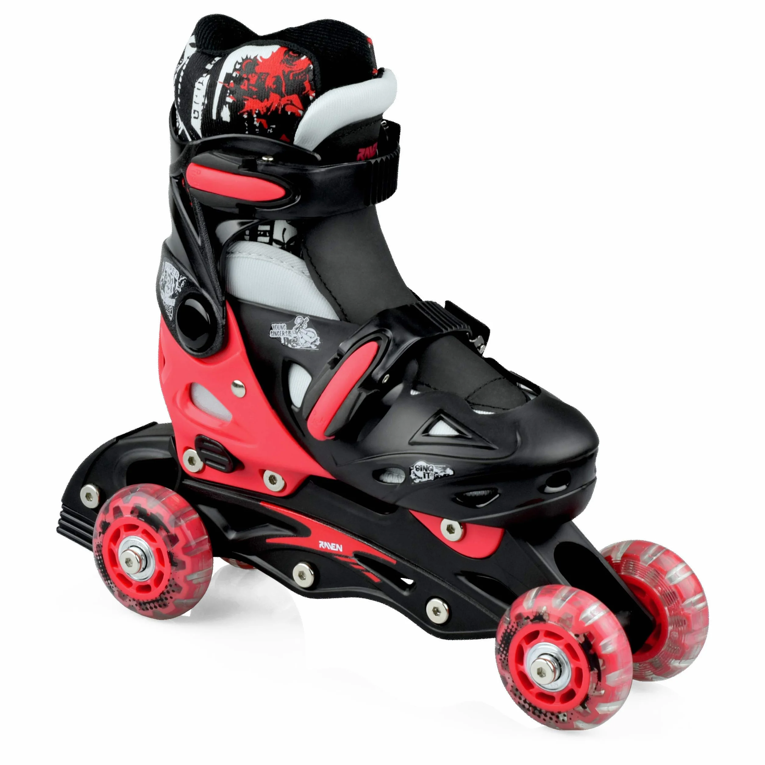 RAVEN 3in1 Inline Skates Pattini in linea Triskates regolabili per bambini