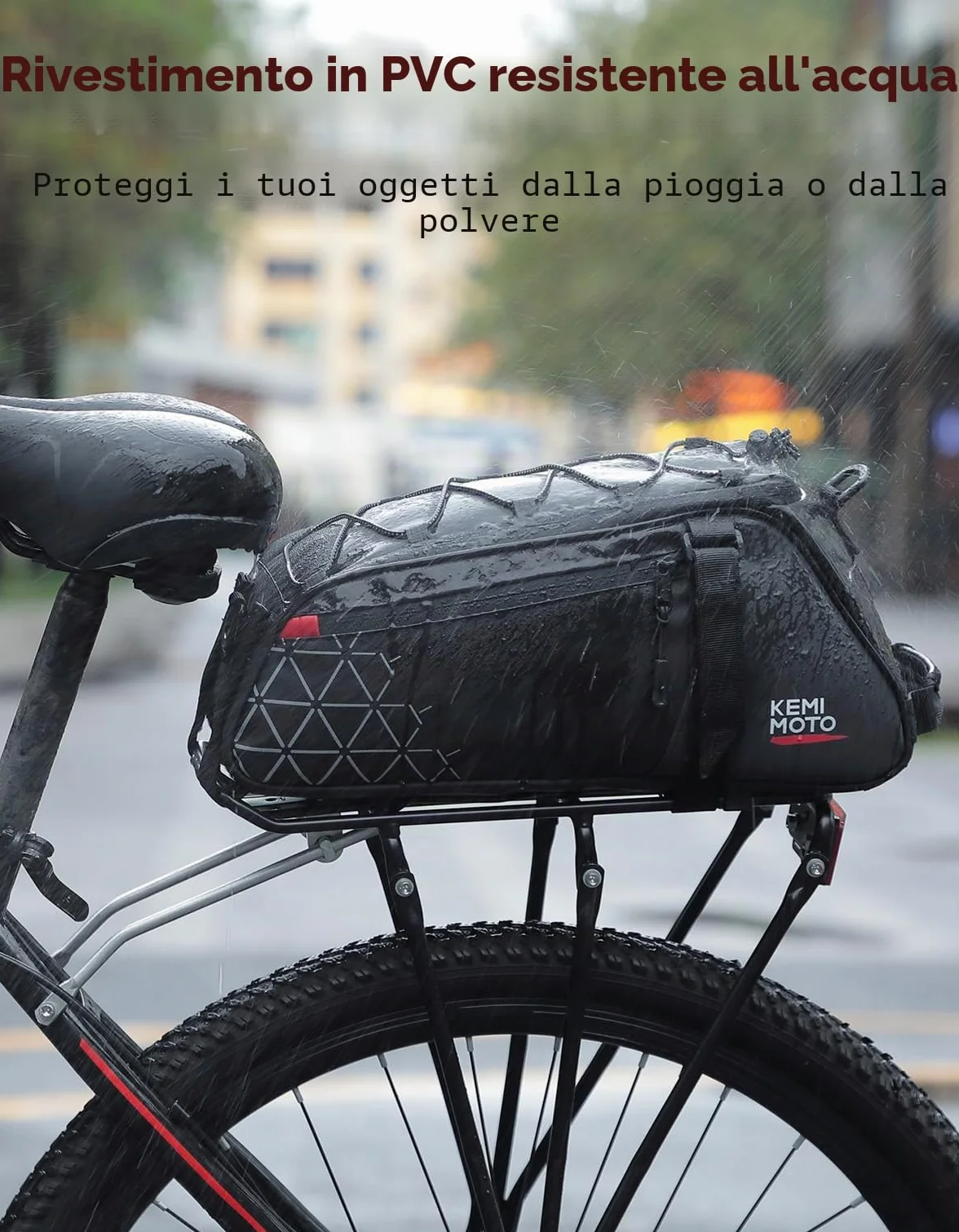 KEMIMOTO 2 in 1 8L Borse per Bici Posteriore Laterali Impermeabile in PVC per Bicicletta Strada Mountain Bike Nero
