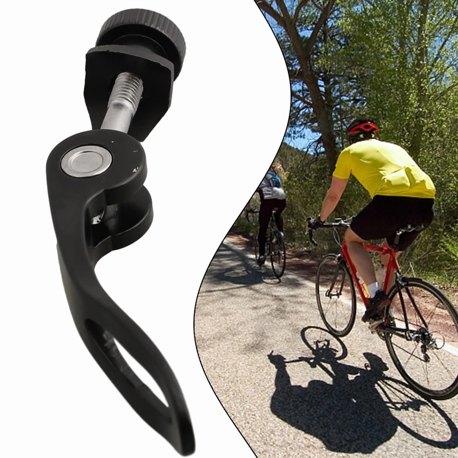 Morsetto a sgancio rapido per reggisella bicicletta M5 x 45 mm lega di alluminio nero