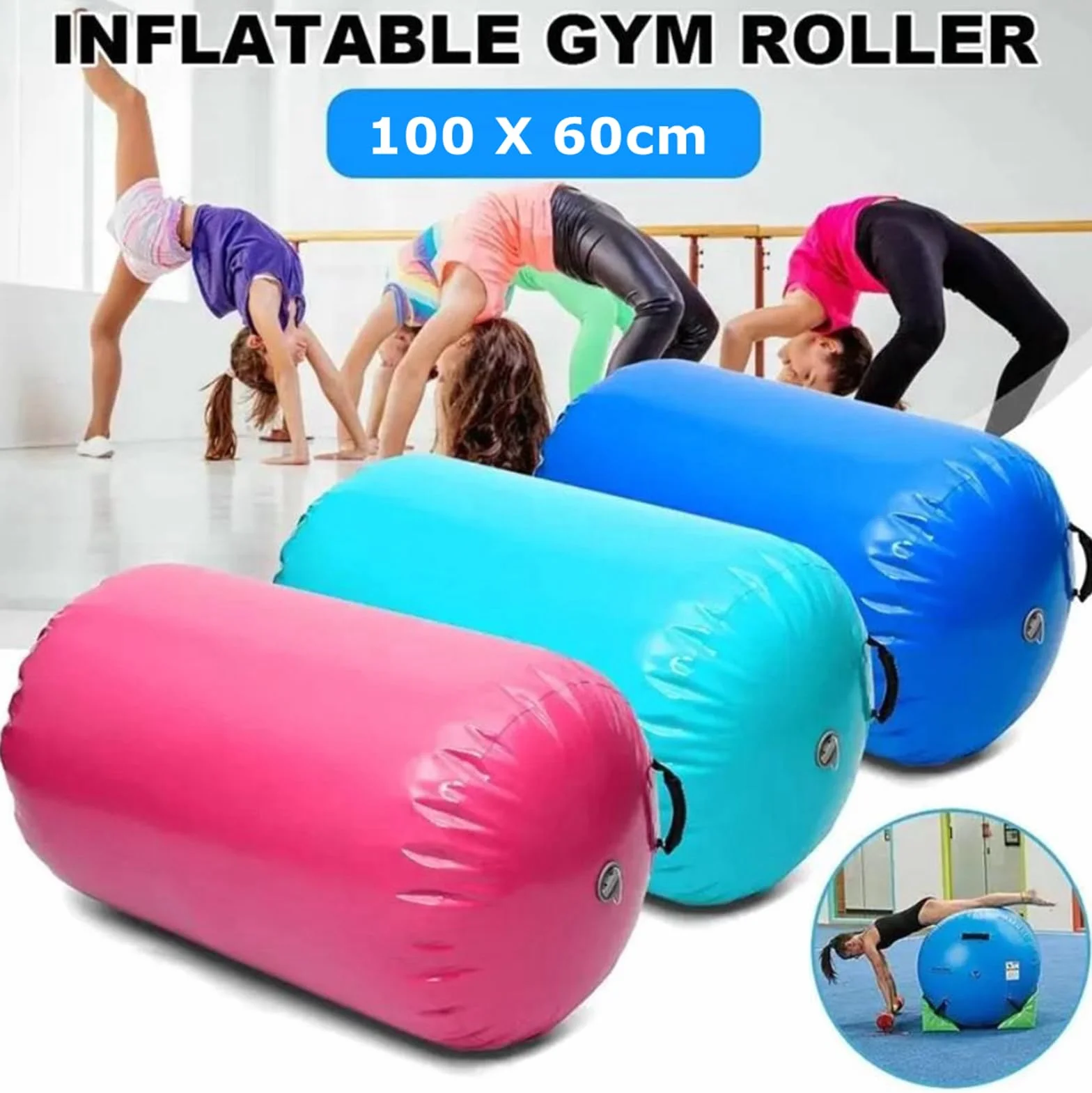 Air Track Tappetino Ginnastica Artistica 2 3 4 5 6 Metri 10/20CM Spessore Materasso Ginnastica da Casa/Yoga/Formazione/Cheerleading/Divertimento Acqua con Pompa (Rose Plus, 3M15)