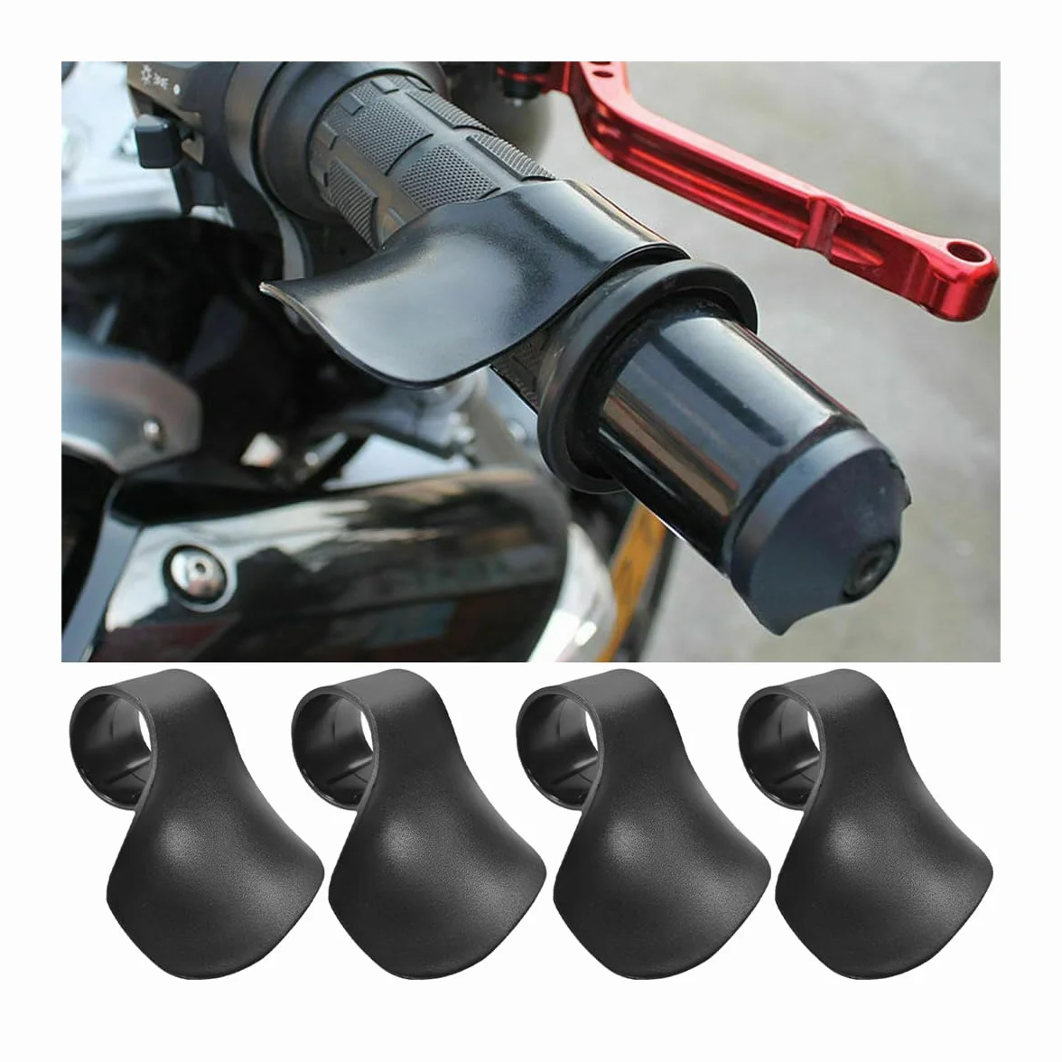 JNNJ 4Pcs Cruise Control Acceleratore Riposa Polso, Assist Crampo Polso Resto per Acceleratore Moto, Assistente Crociera Impugnatura di controllo Manubrio, Assist Wrist Cruise Blocco Acceleratore
