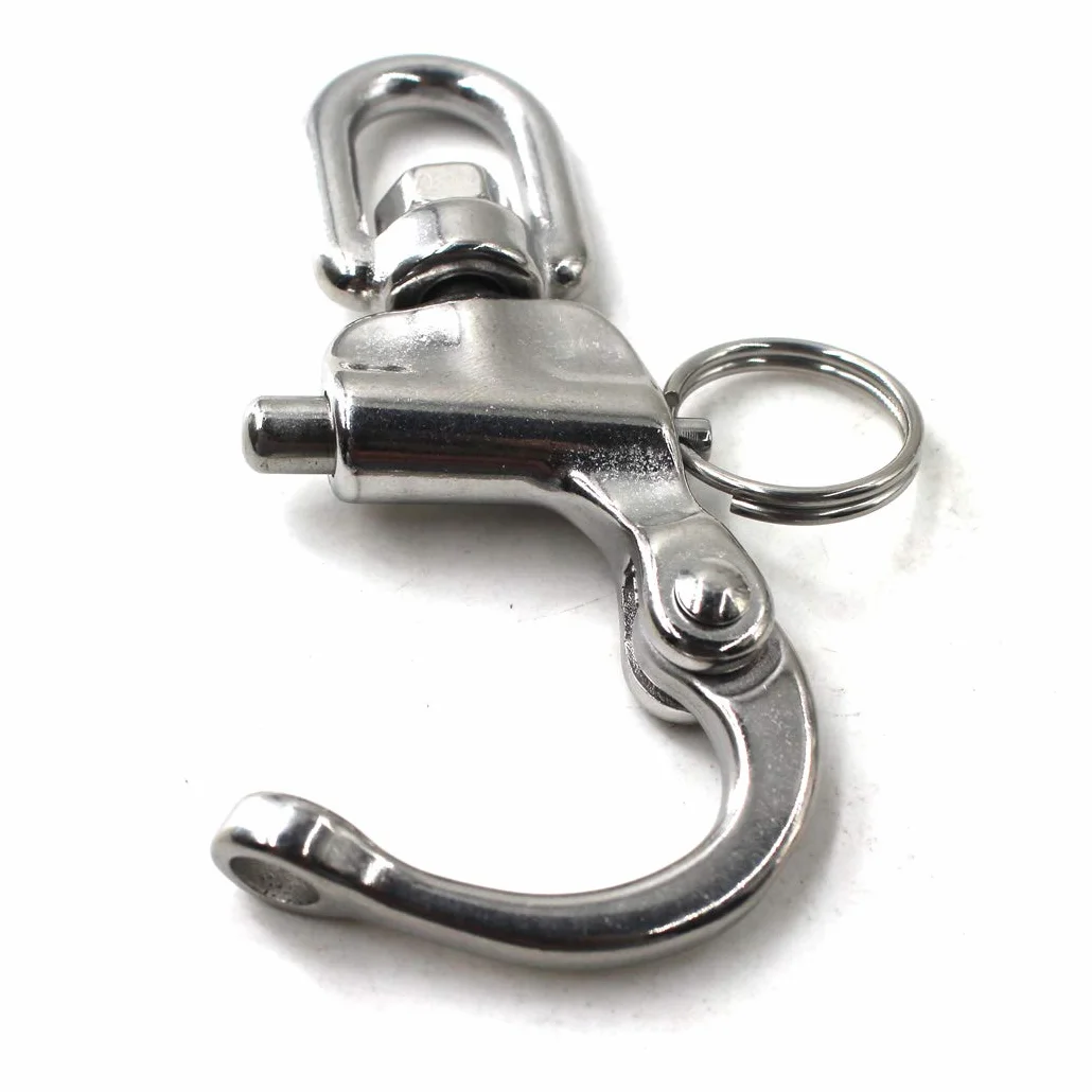 Snap Grillo Marine Grade 316 acciaio inox anello girevole 87 mm Yacht barca a vela Hardware confezione da 2