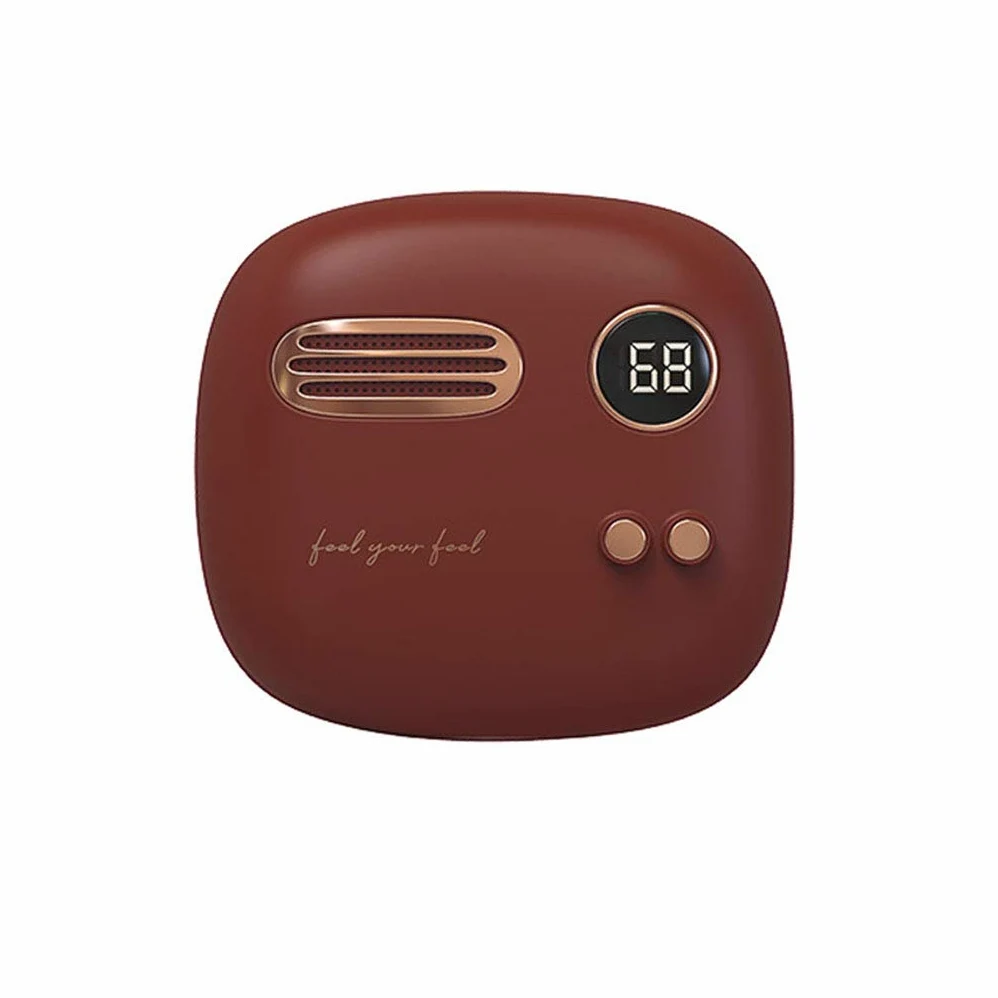 Inverno Scaldamani Elettrico, Portatile Power Bank, Display Temperatura E Batteria, USB Ricaricabile Scaldamani Riutilizzabile Riscaldamento Rapido, Regali Comfort, Red
