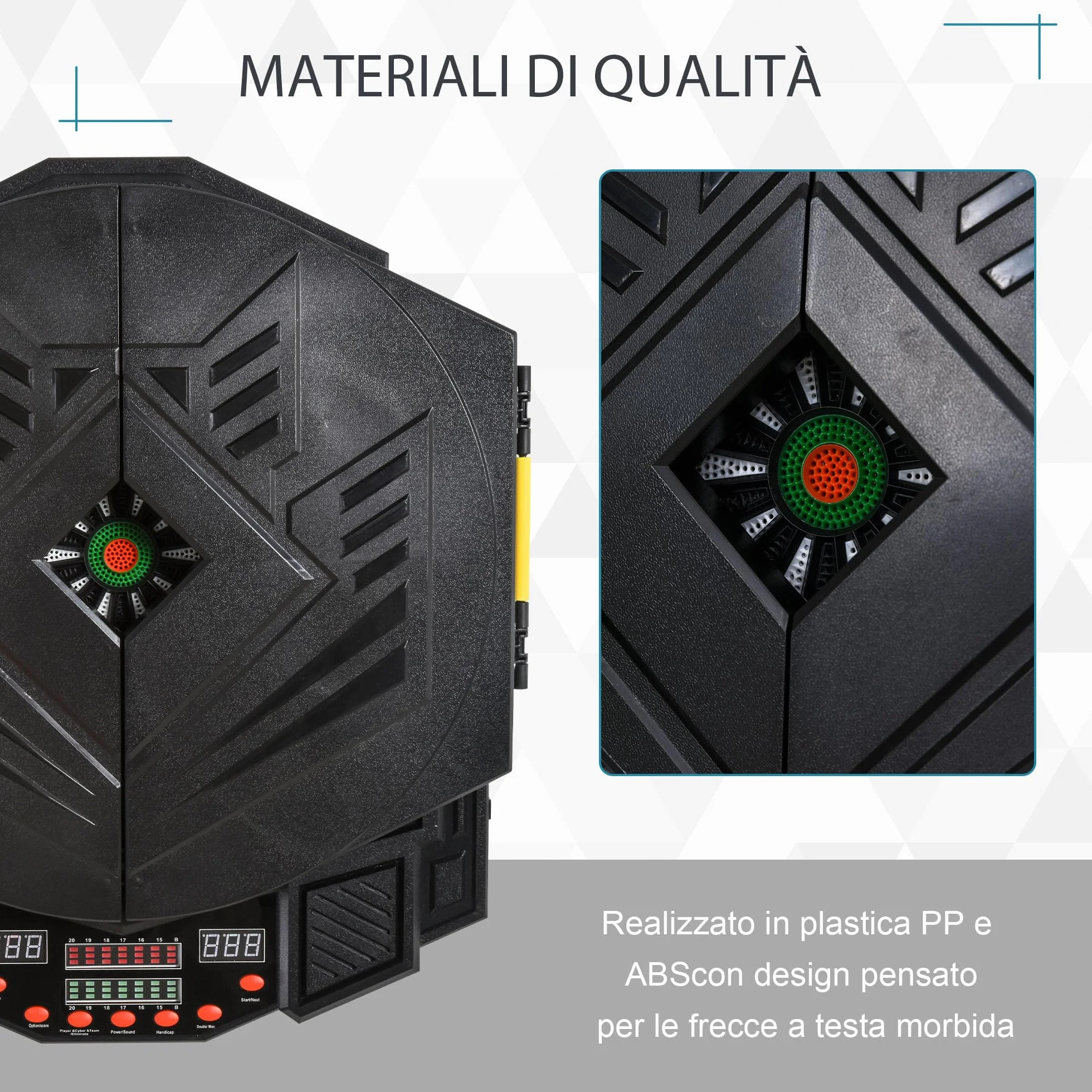 Homcom Bersaglio Elettronico Digitale 12 Freccette 8 Giocatori 27 Giochi 216 Varianti