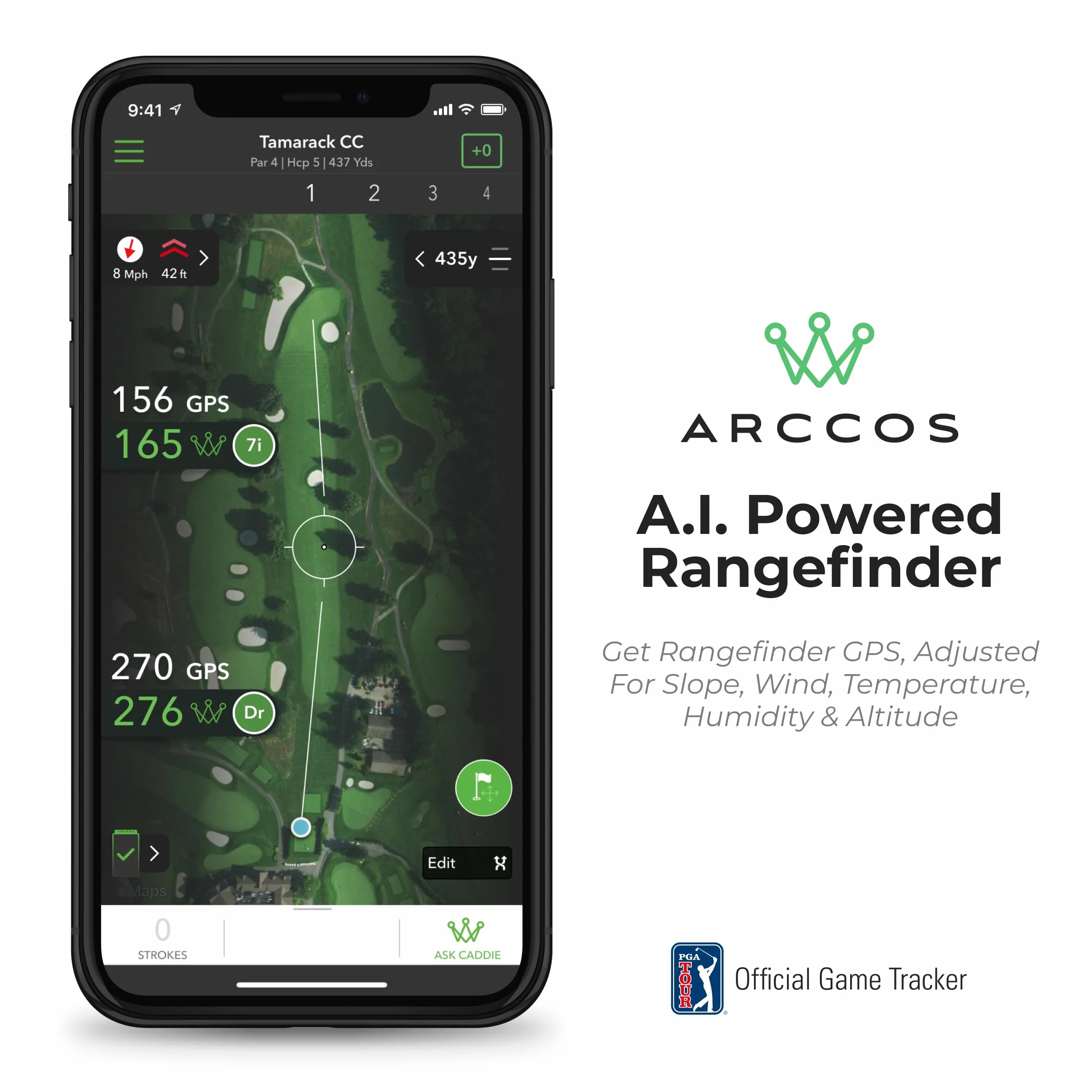 Arccos Golf Smart Sensors - System śledzenia golfa z dalmierzem GPS AI (80013)