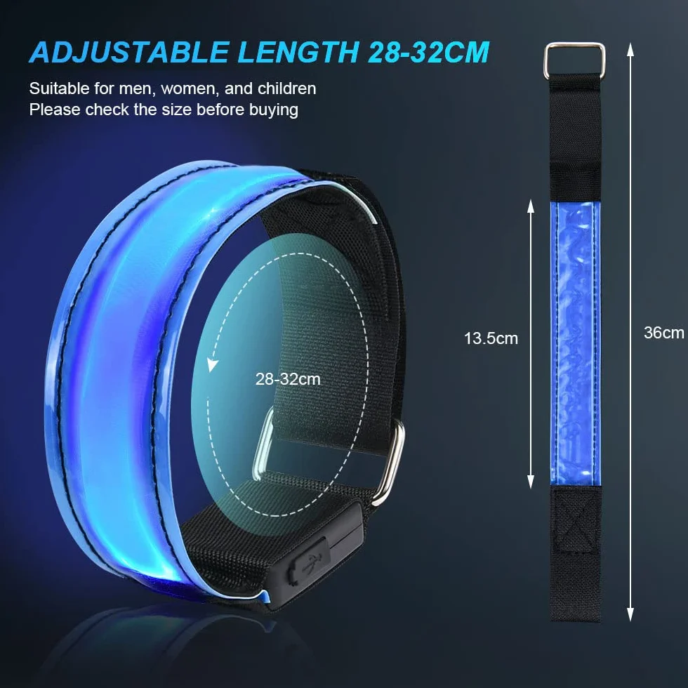 flintronic Bande Catarifrangenti LED Ricaricabile USB per Jogging Bici