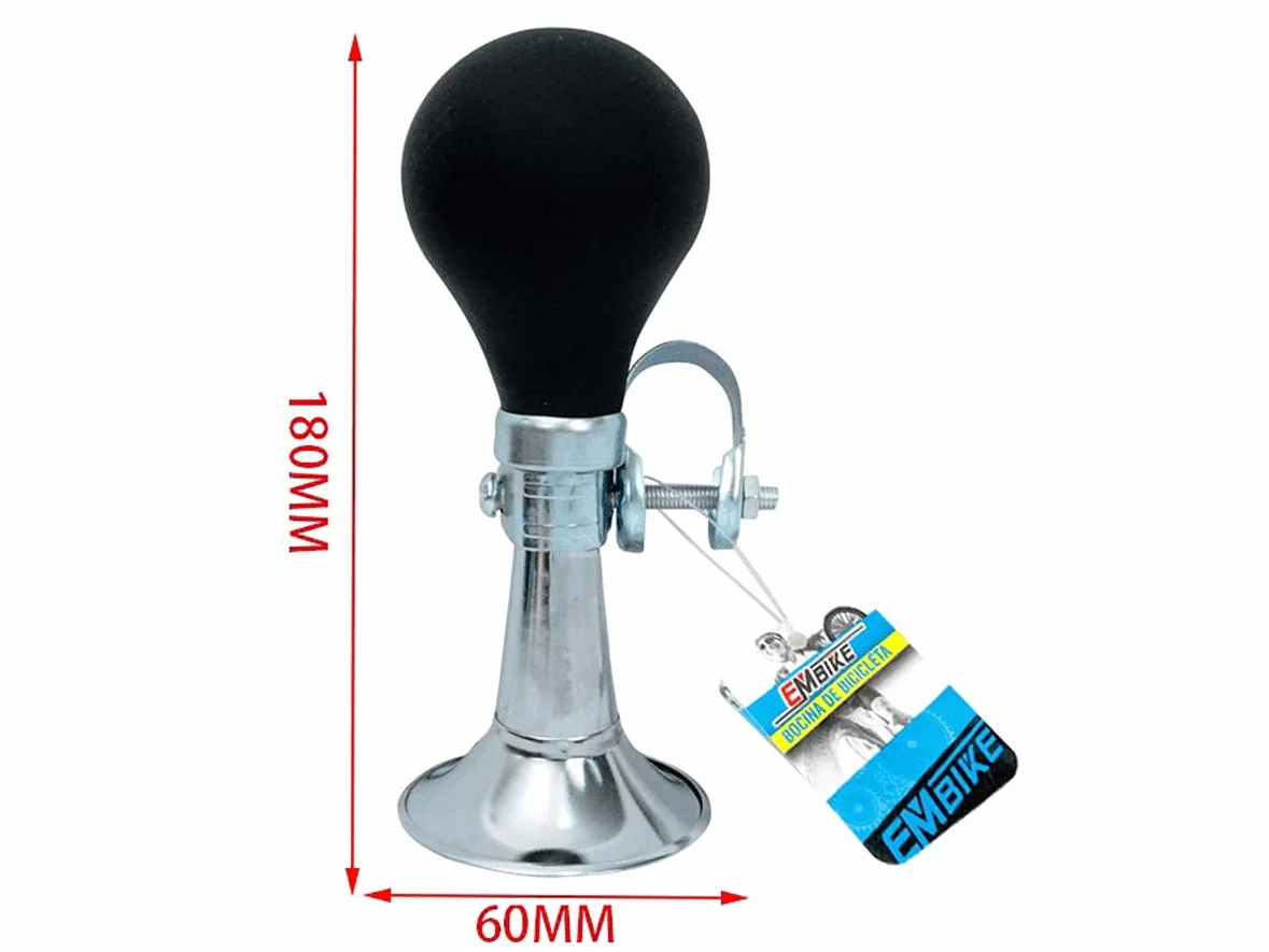 Trombetta Bici in Metallo Campanella Clacson per Bicicletta 18cm 7'' Argento