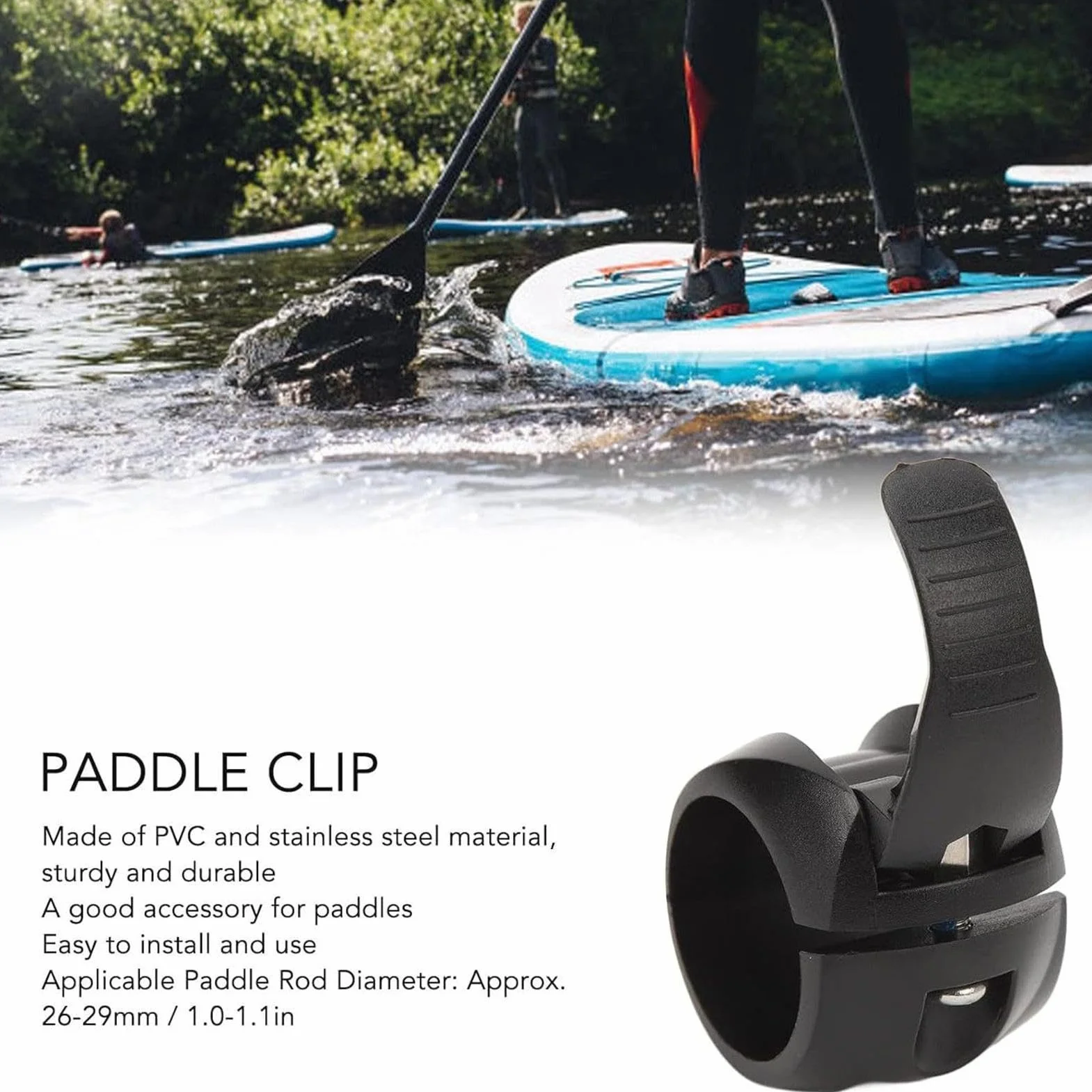 Kayak Paddle Clamp – Connettore regolabile per gamba, attacco in fibra di carbonio, bloccaggio sicuro