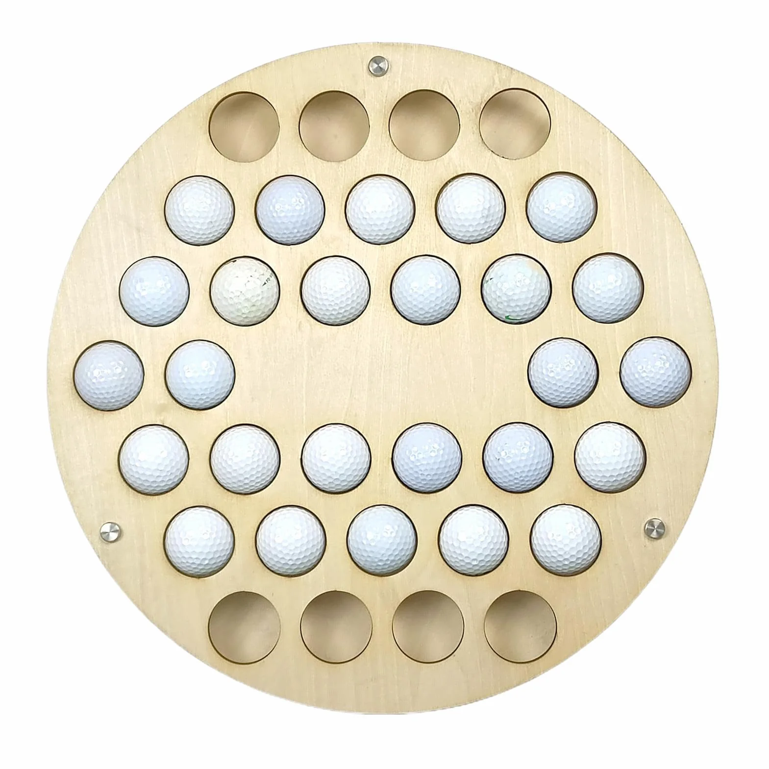 Mensola per Palline da Golf a Parete 34 Fori - Espositore in Legno per Collezione, Bar, Ufficio