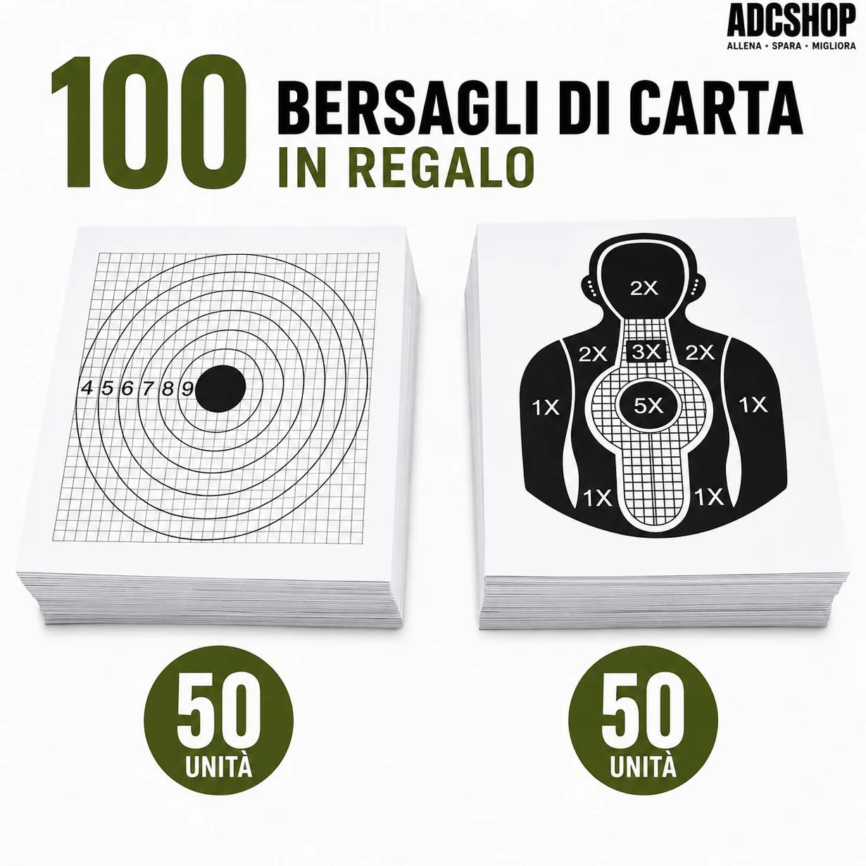 Airsoft Set di bersagli con rete cattura balines - 2 modalità - Include 100 bersagli extra 17x17 cm