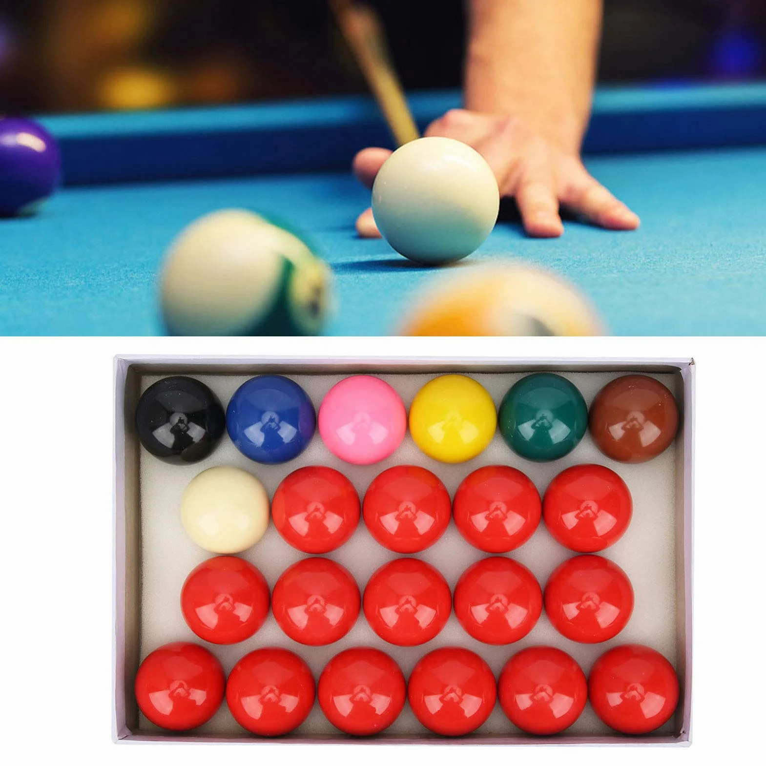 Palline da Biliardo 22 Pezzi 52.2mm Resina Polvere di Calce