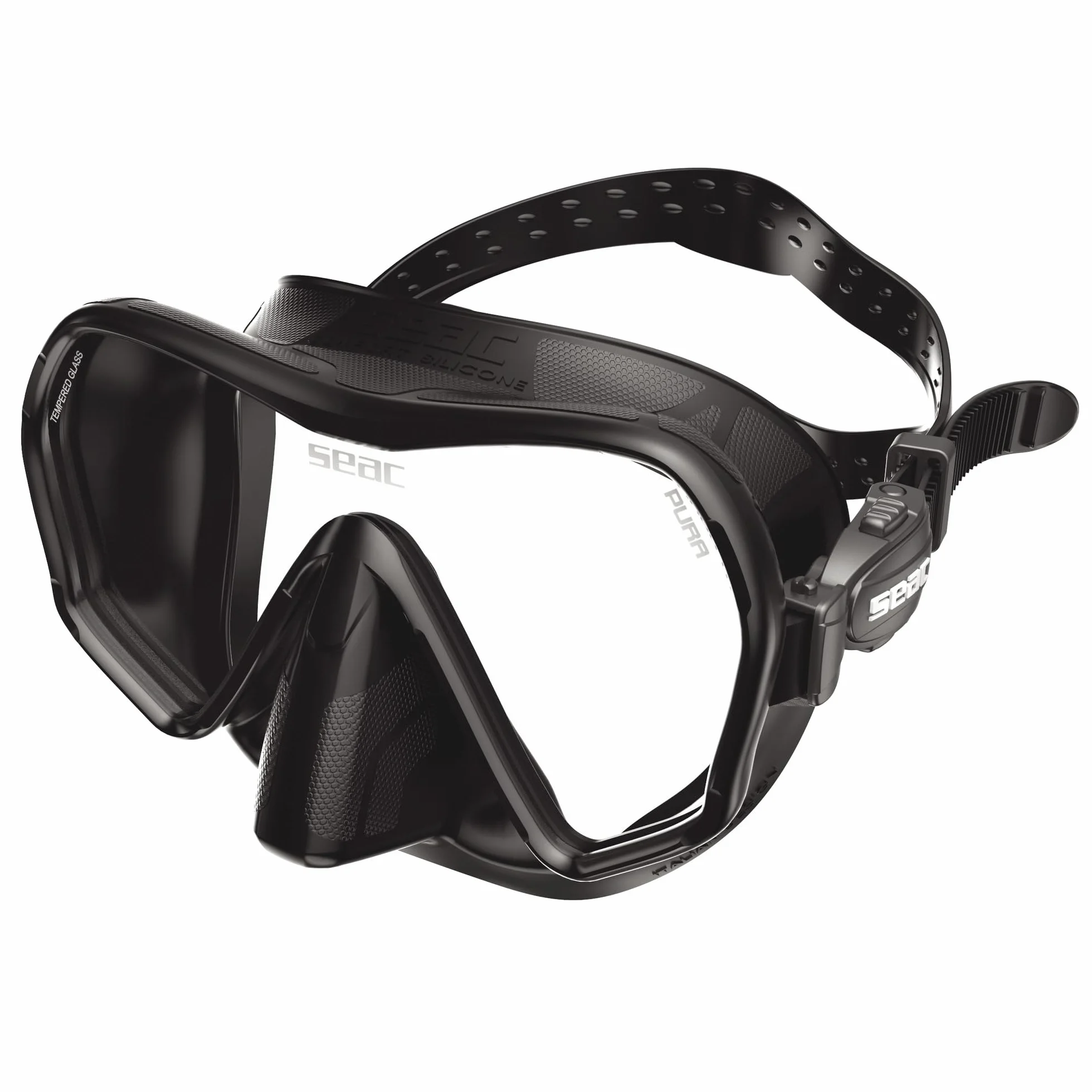 SEAC Pura Maschera Subacquea Antiappannamento Monolente Frameless Silicone Low Volume Fibbia 3D