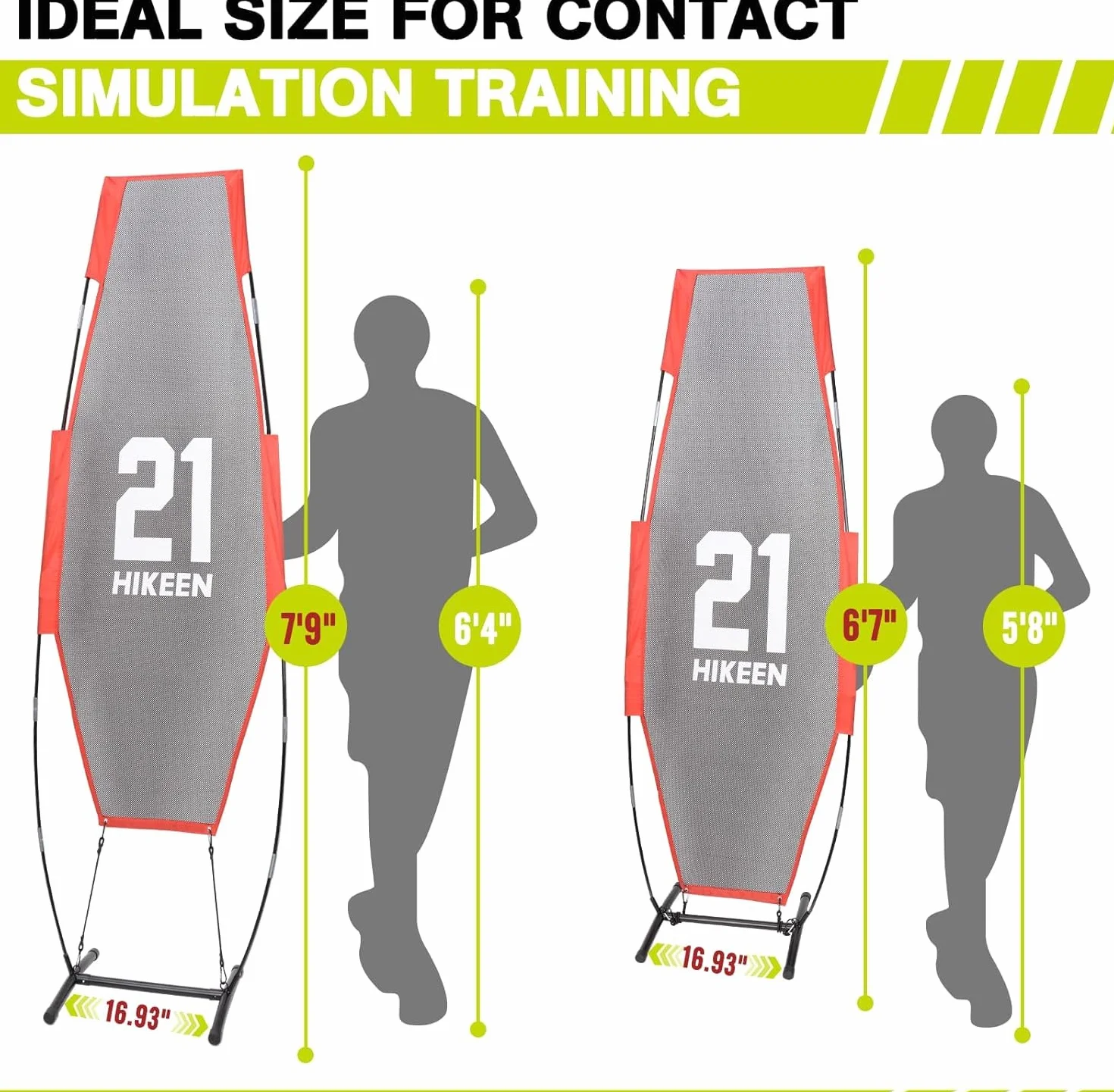Hikeen Manichino Difensore Basket, Attrezzatura Allenamento Palleggio Tiro Passaggi, 2 Palpieghevoli Regolabili 240cm+200cm, 4 Sacchetti Sabbia Base