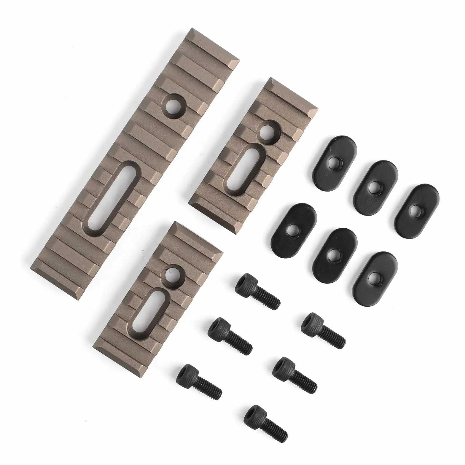 Tattico 3Pcs Picatinny Rail Alluminio Supporto Accessorio Mlok/Keymod Marrone