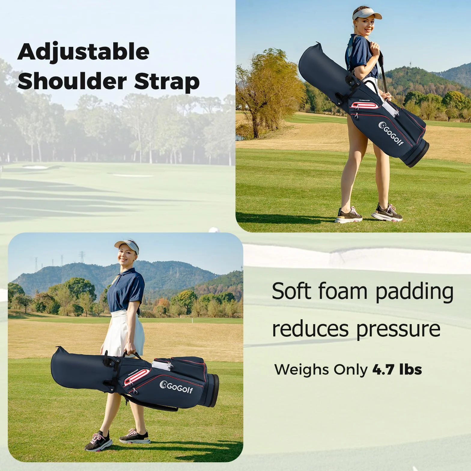 LIFEZEAL Borsa da golf 14 scomparti 6 tasche cappuccio antipioggia tracolla regolabile