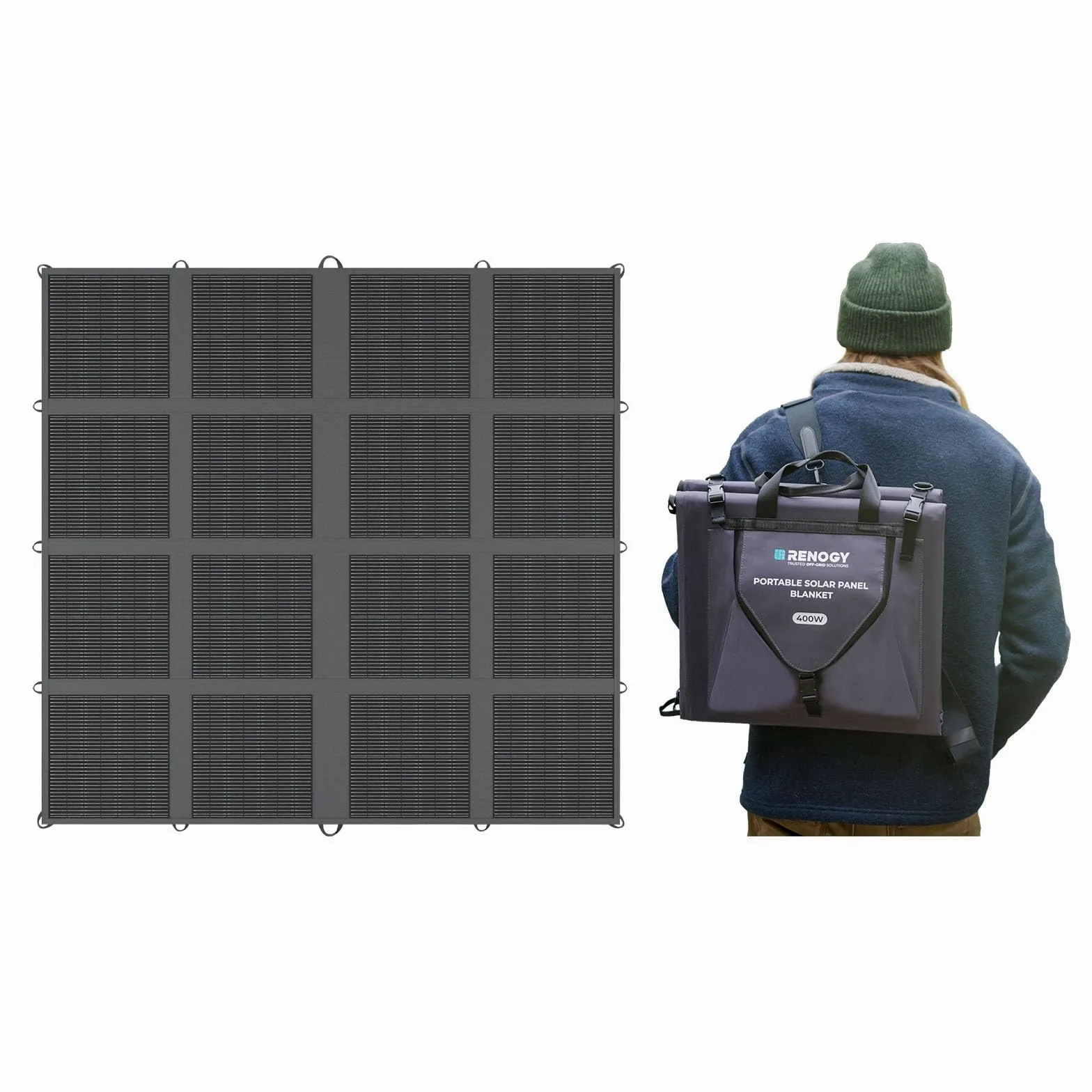 RENOGY REGO Pannello solare pieghevole portatile tipo N, 400 Watt, 25% ad alta efficienza, generatore solare leggero per centrali elettriche attività all'aperto, SUV, camper, marina, campeggio