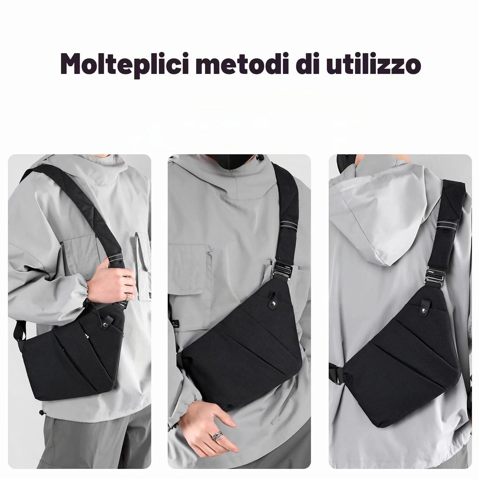 Borsa da viaggio antifurto monospalla grande capacità a tracolla al petto leggera per viaggi e sport