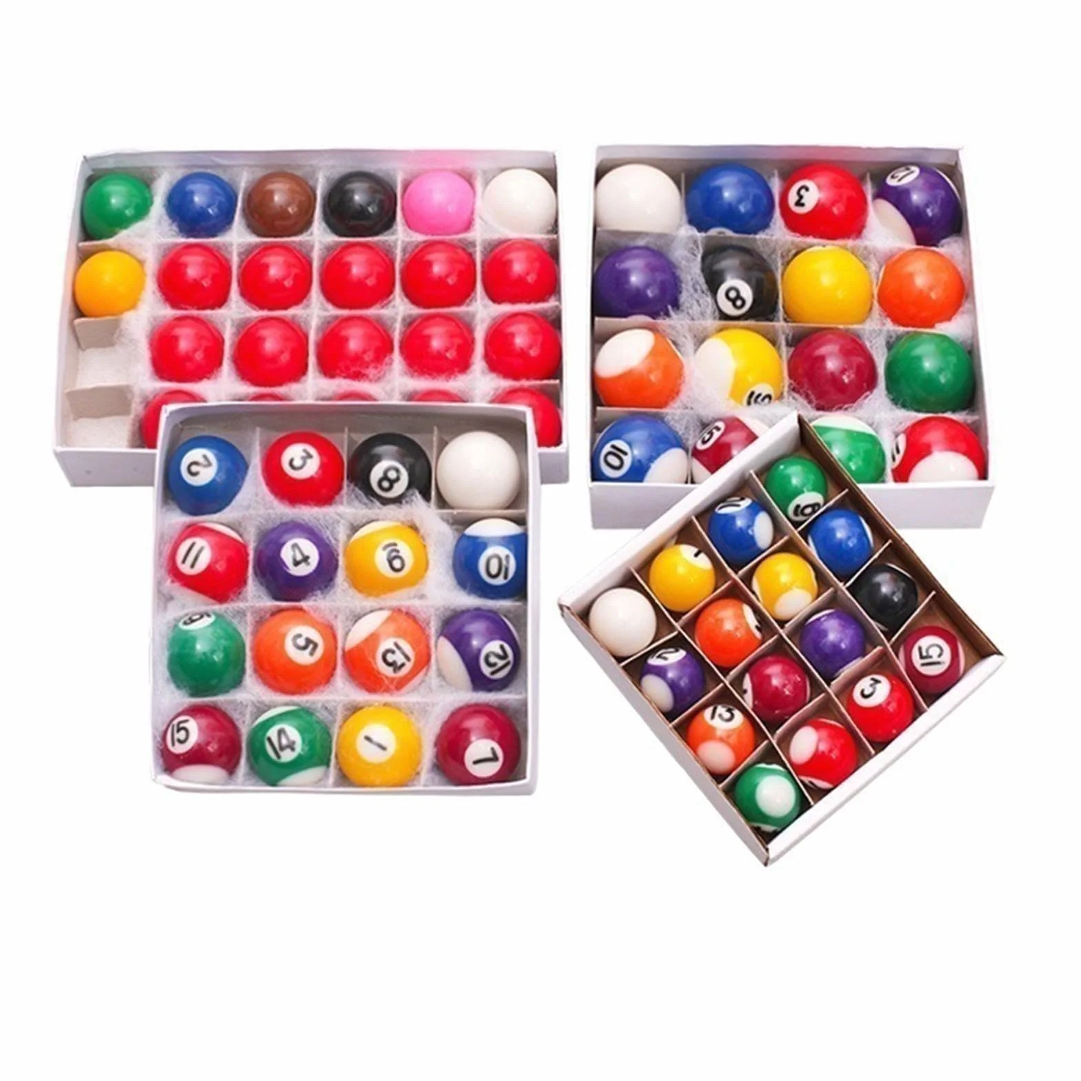 Set di 16 Mini Palle da Biliardo in Resina, Accessori per Tavolo da Biliardo