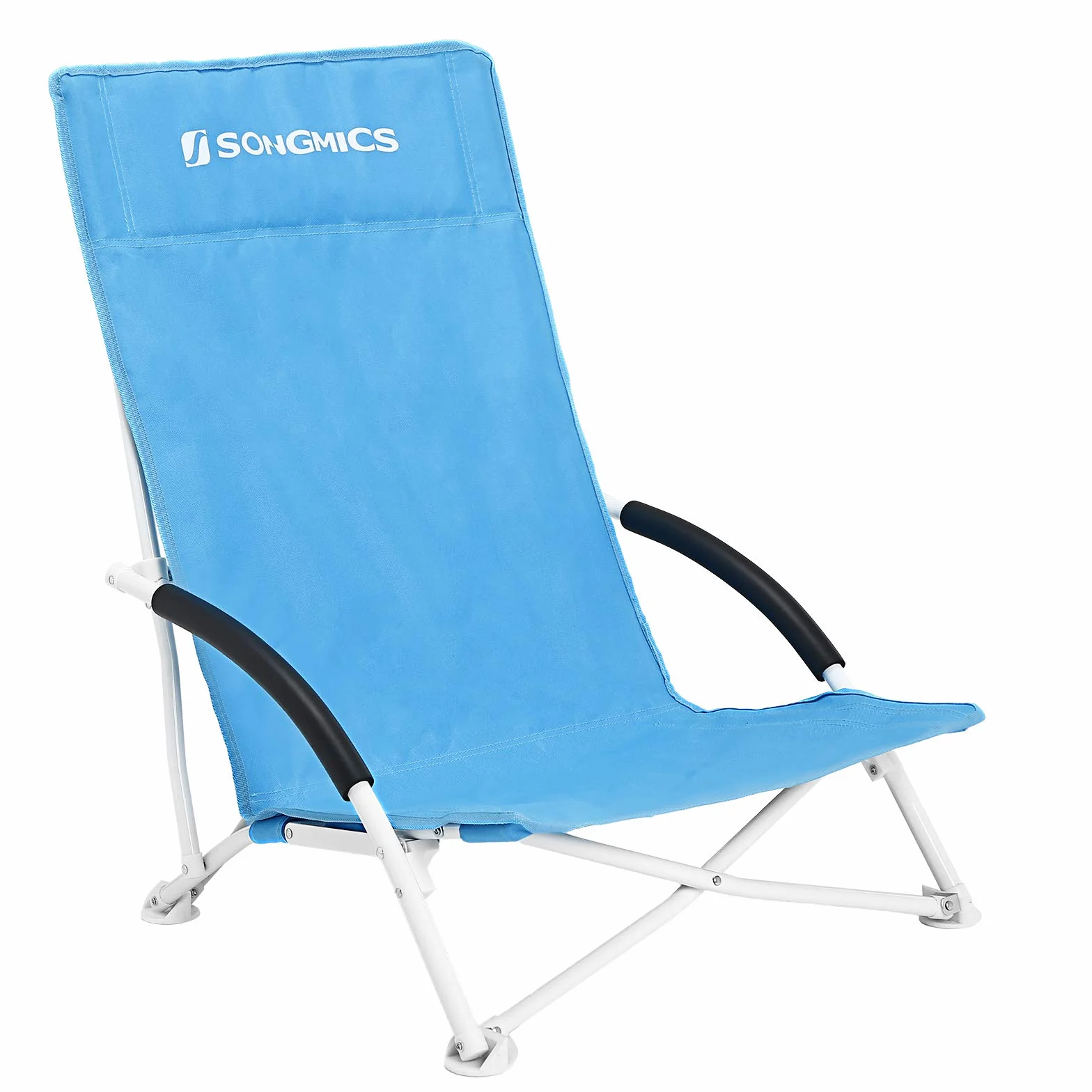 SONGMICS Sedia Spiaggina Pieghevole Portatile Sdraio da Campeggio Spiaggia con Borsa