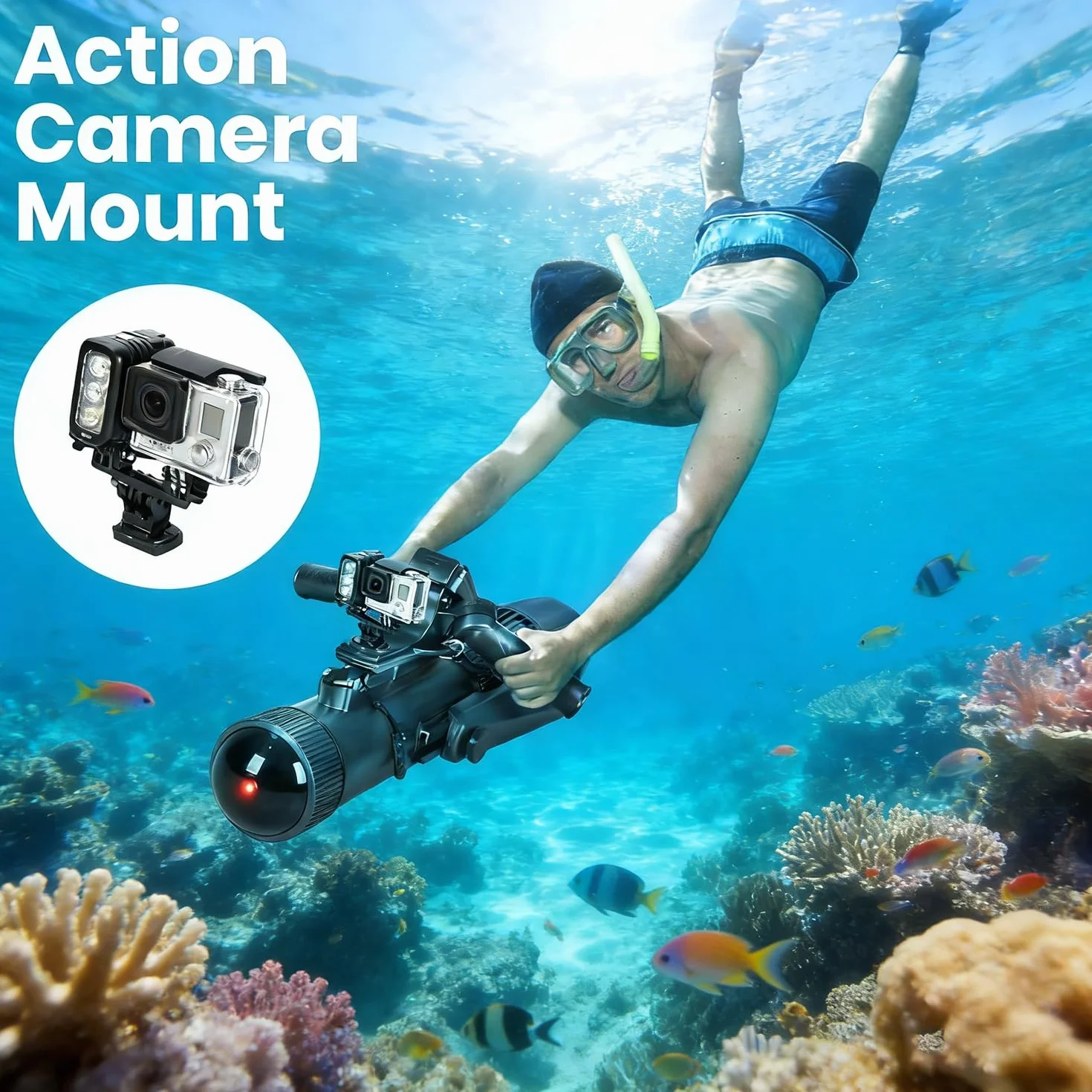 Camolech CM7-1 Pro Monopattino elettrico subacqueo 700 W, controllo del pollice, per SUP, piscina, immersioni, snorkeling