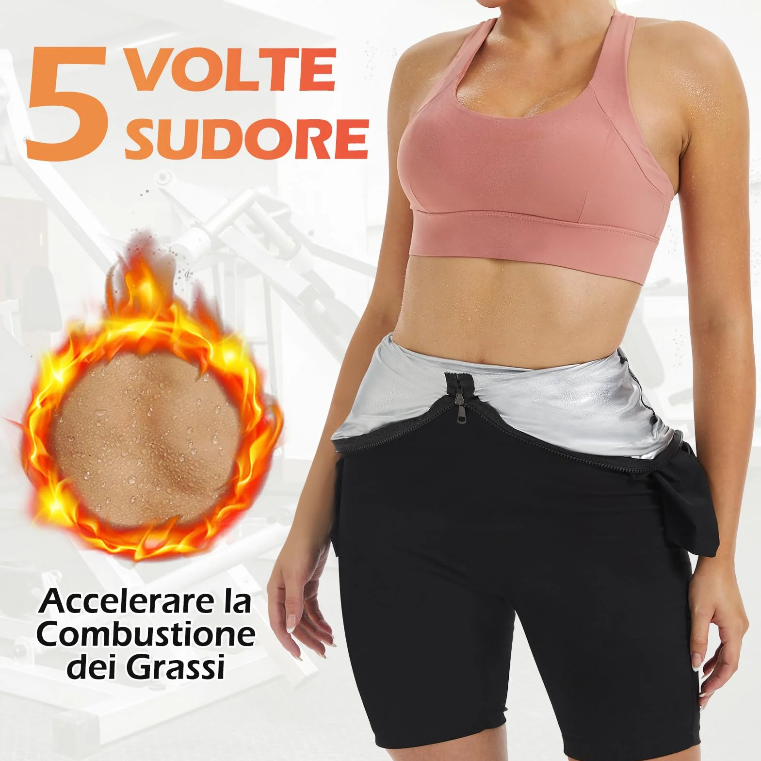 Kiiwah Tuta Sauna Dimagrante Donna, Tuta da Corpo Intero Effetto Sudare per Sport Yoga Fitness