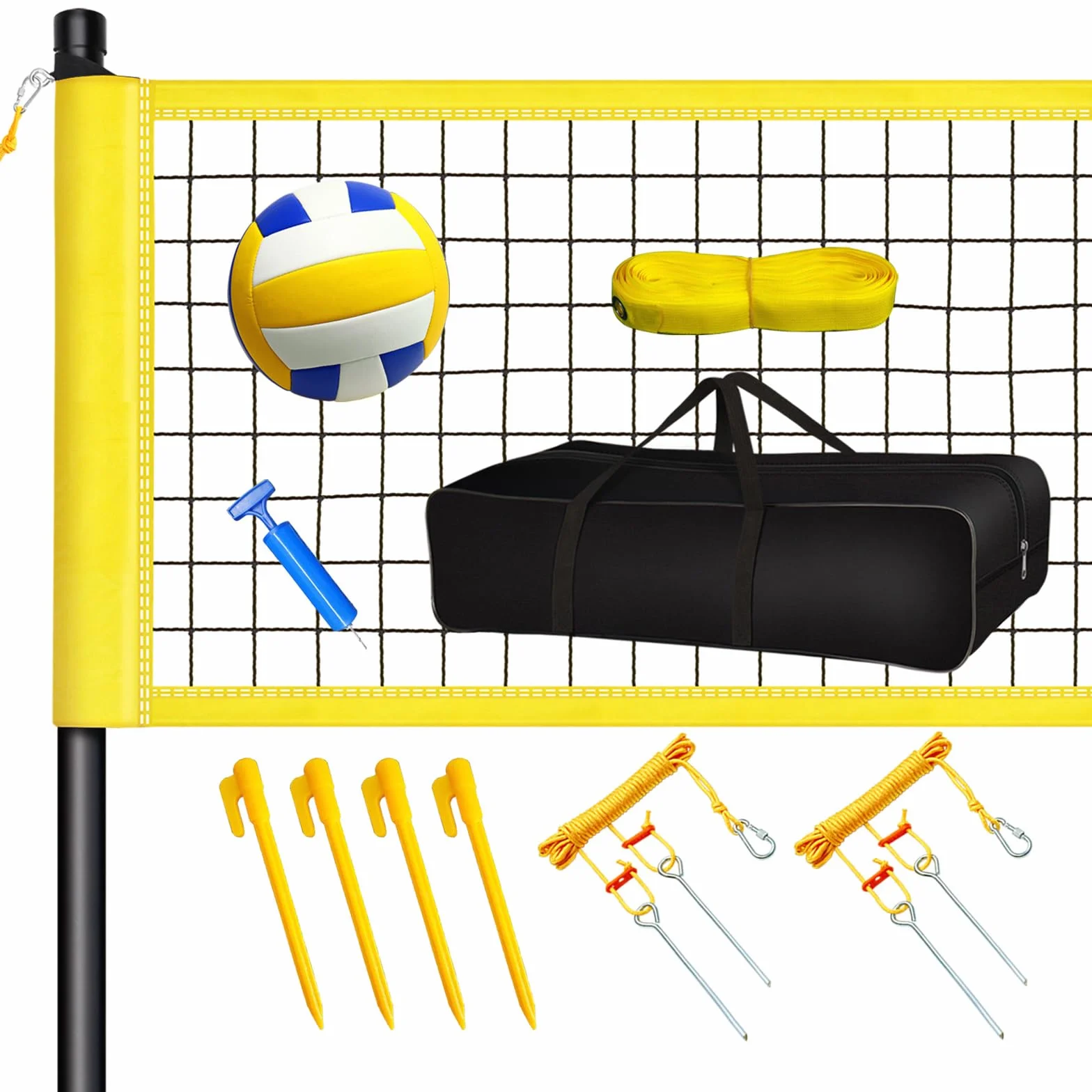 Rete da pallavolo Portatile Pieghevole, Rete da Pallavolo per Giardino, per Piscina All'Aperto al Coperto Piscina Campus Sulla