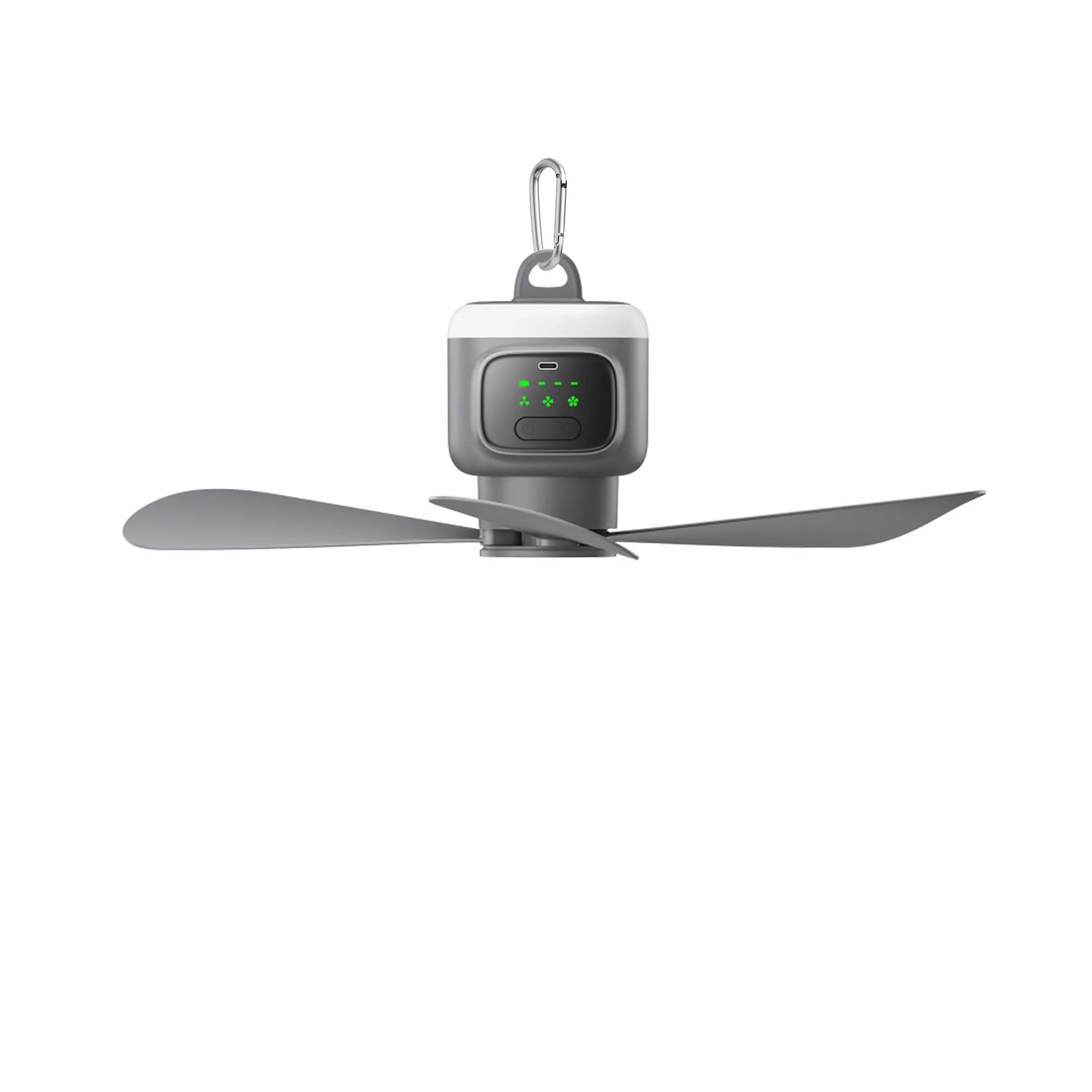 VVU&CCO Ventilatore da soffitto portatile ricaricabile con luce, 12000 mAh, funzionamento a batteria, tempo di utilizzo fino a 16 ore, regolazione 4 velocità, timer 2/4/8 ore, ventilatore da soffitto