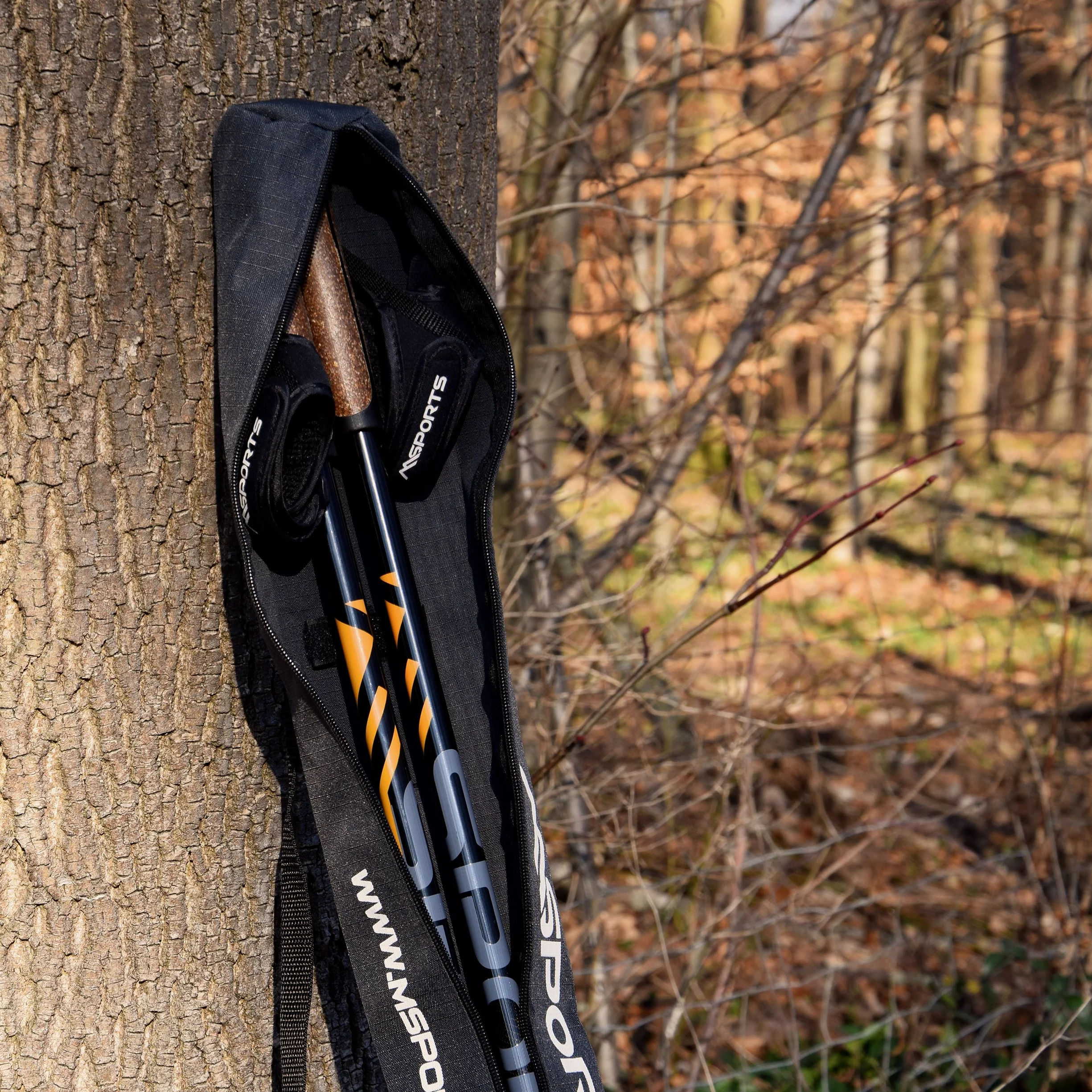 MSPORTS Bastoncini Nordic Walking Carbon Nero/Arancione