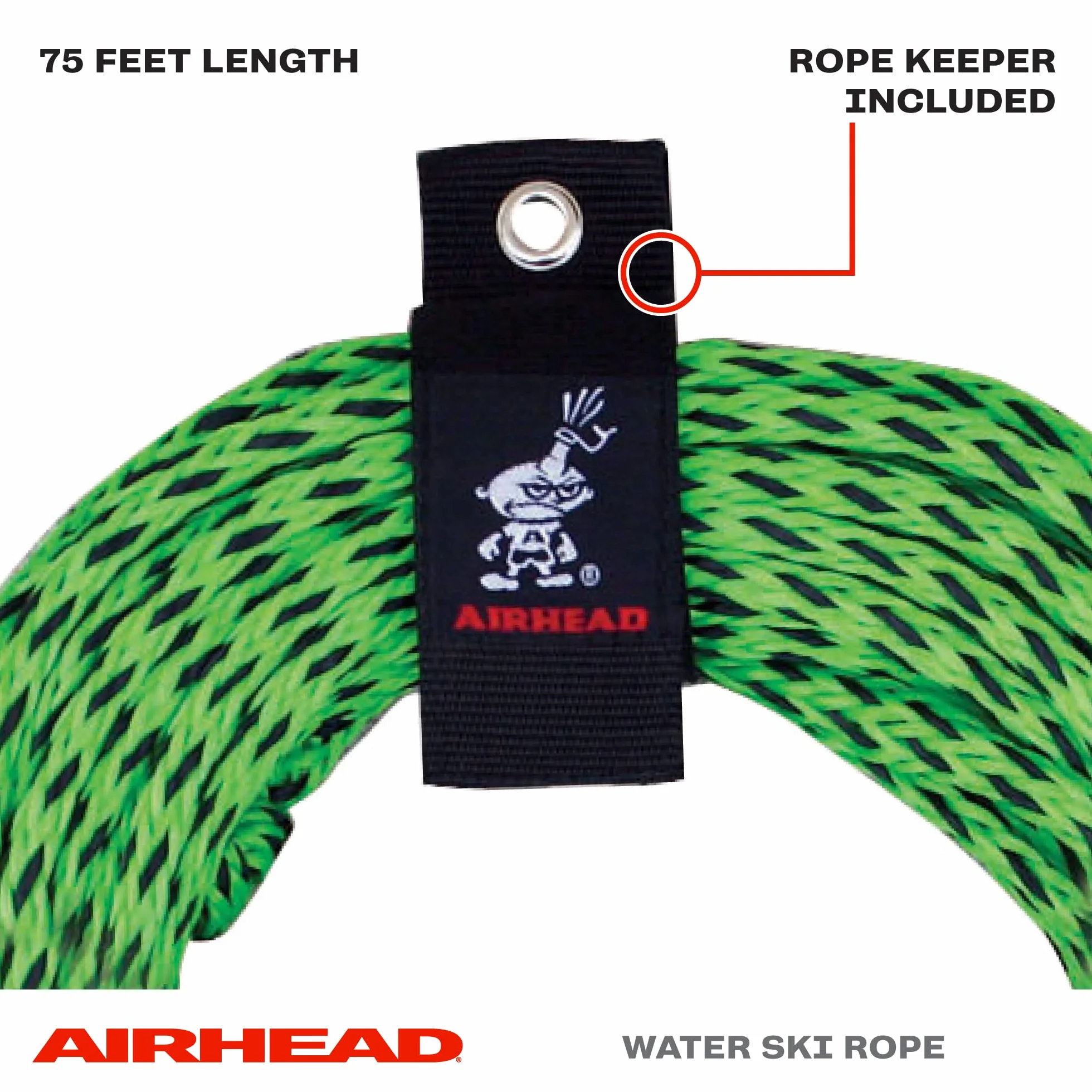 Airhead Kwik Tek AHSR-9 Corda Sport Acquatici 1 Pezzo Verde Nero 900"