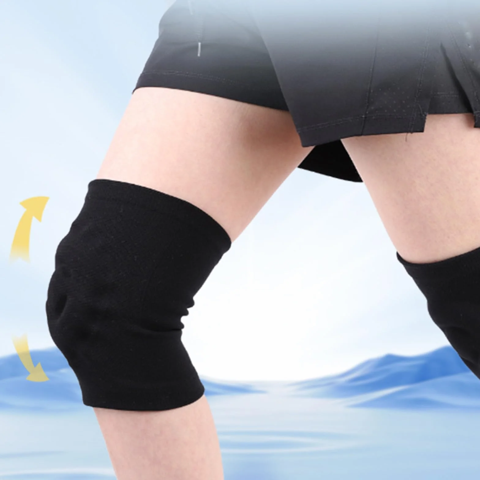 Ginocchiera in silicone traspirante per danza, pattinaggio, ciclismo