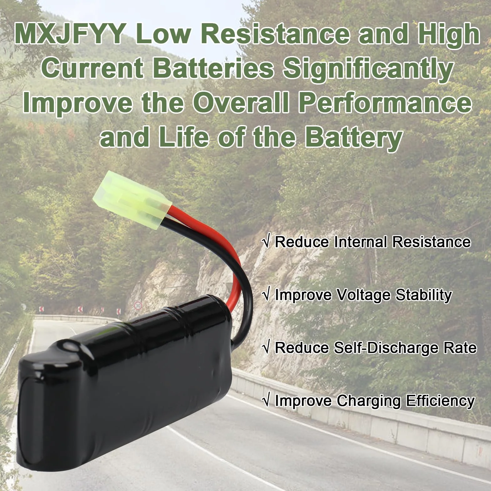 Batteria ricaricabile Airsoft 8.4V 1600mAh NiMH 7S per MP5 Scar M249