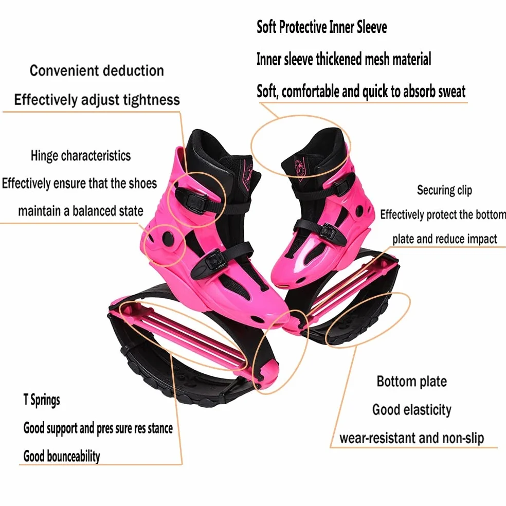 Kangaroo Bounce Shoes Stivali Rimbalzanti Scarpe da Salto Anti-Gravity Boots Black Blue 36-38