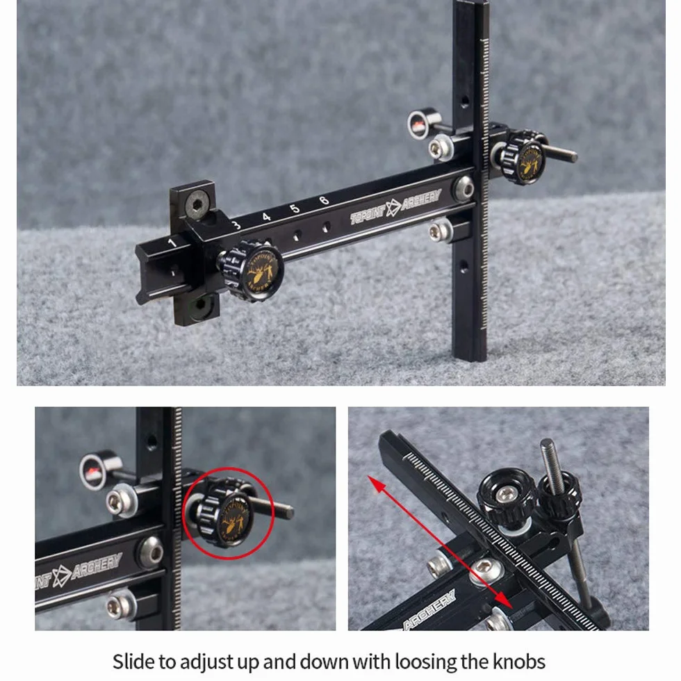 SHARROW Bow Sight 1 Pin Aluminium Alloy Sight for Recurve Bow Archery Accessories