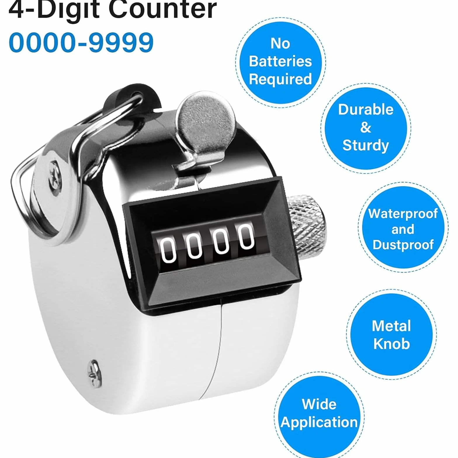 Contatore da Golf Metallico Portatile Clicker 9999 3 Pezzi