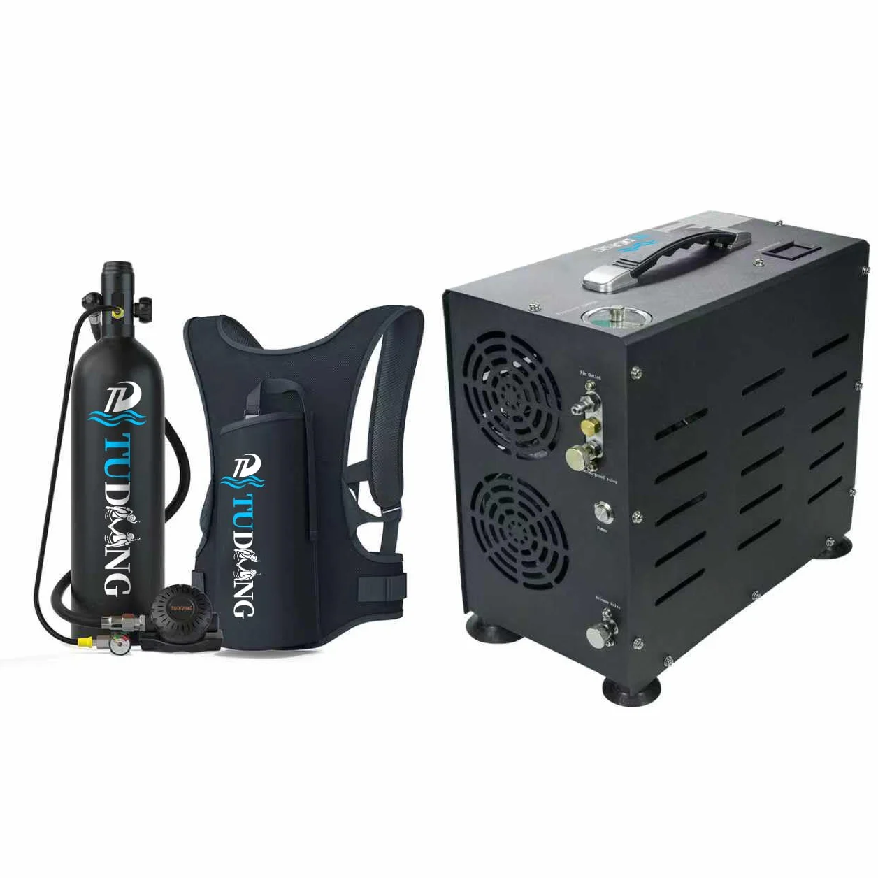 TUDIVING-2L Supporto bombola subacquea portatile ricaricabile 30-45 min