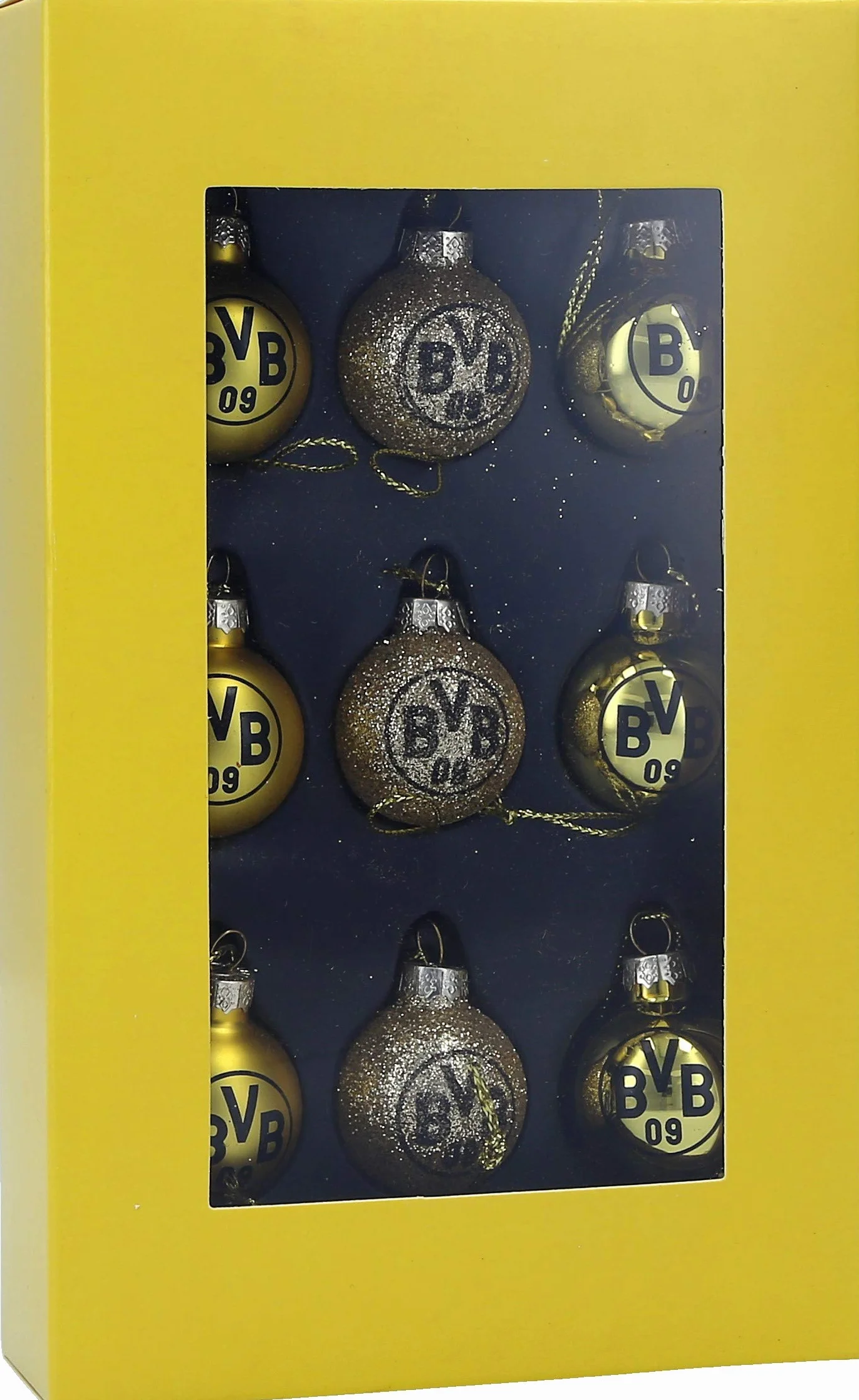 Borussia Dortmund BVB 09 Mini palline albero di Natale set 9 sztuk