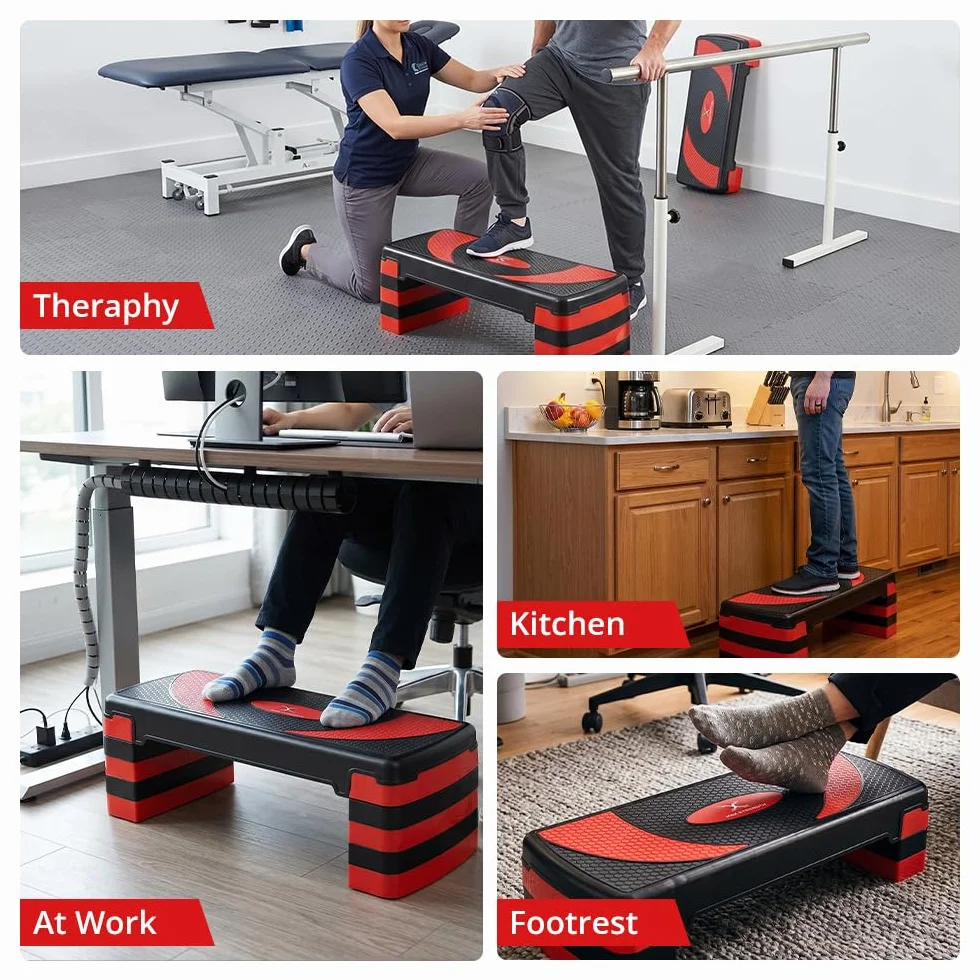 Stepper fitness con 5 livelli di altezza regolabili 10-30 cm, piattaforma antiscivolo per esercizi aerobici
