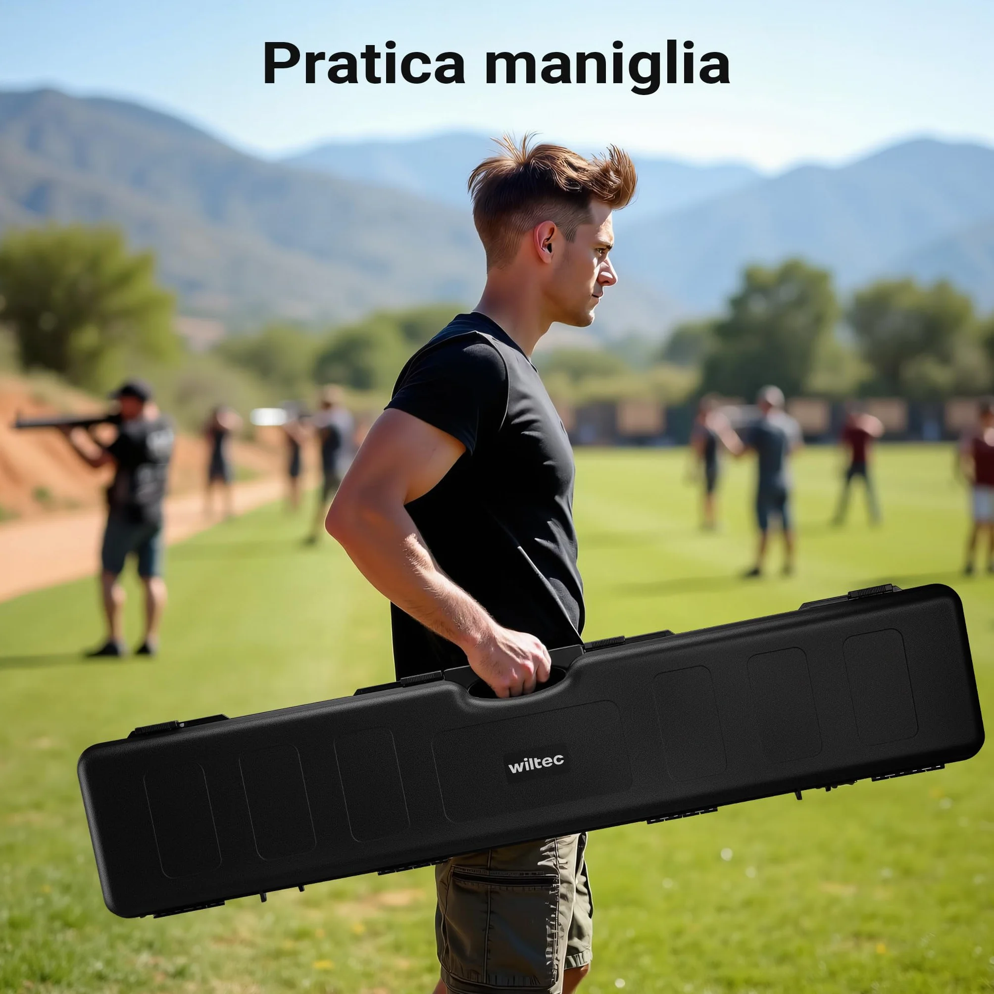 Wiltec Valigetta Porta Armi Custodia per Due Fucili 34,5" Anturto Imbottito