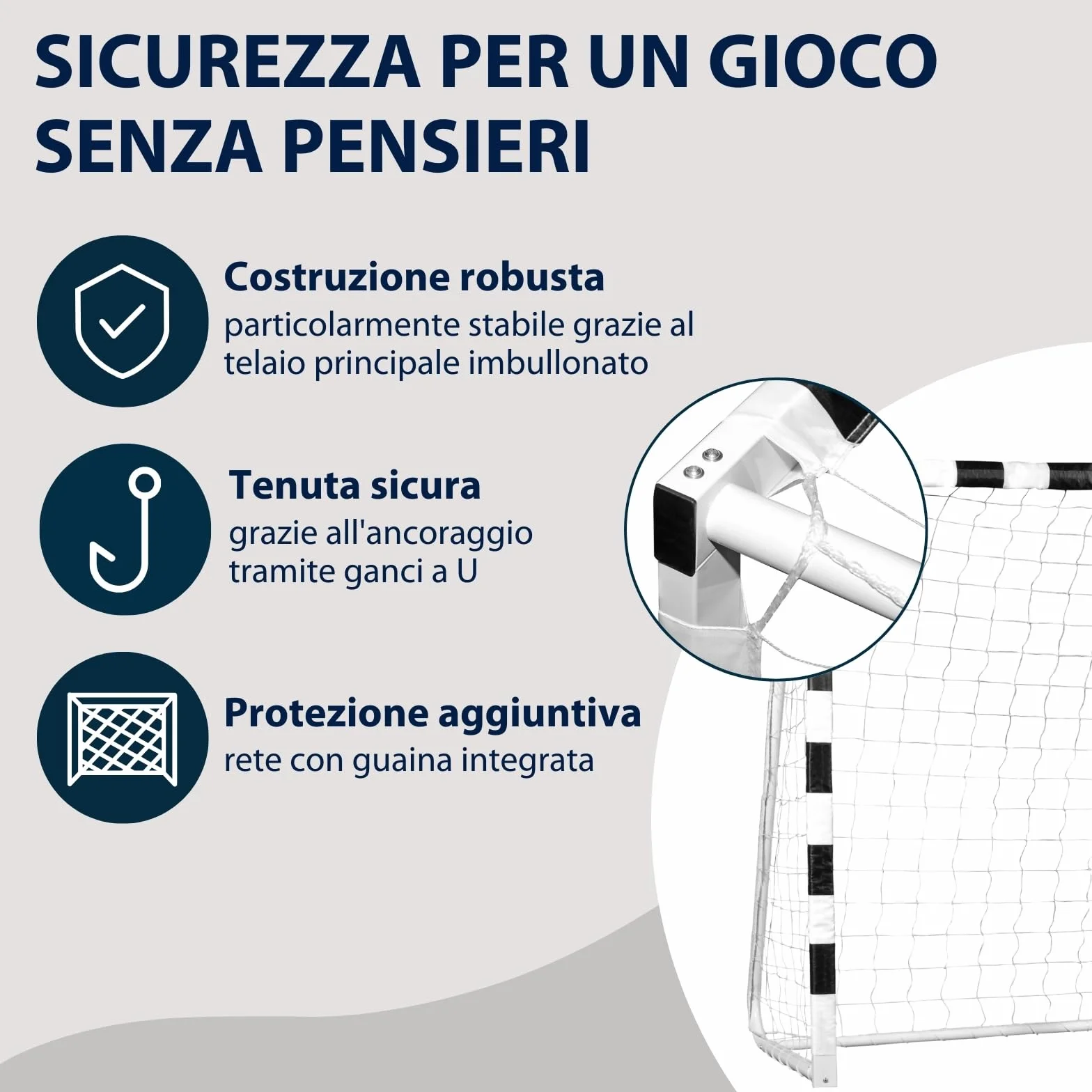 HUDORA Porta da calcio stadio resistente alle intemperie con rete per bambini e adulti