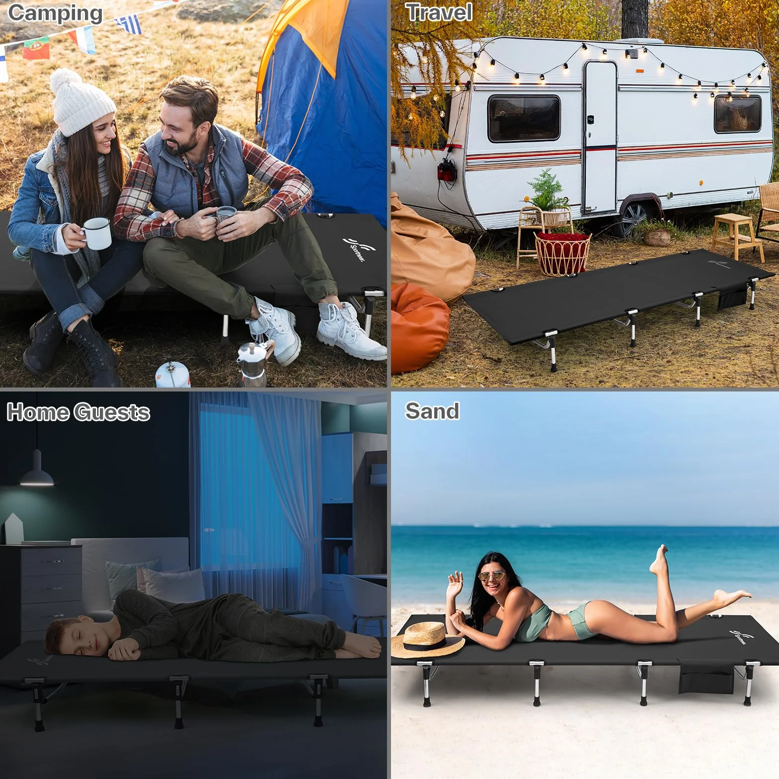 Sportneer Letto Pieghevole 190x70cm Portatile da Campeggio Carico Massimo 150kg per Tenda